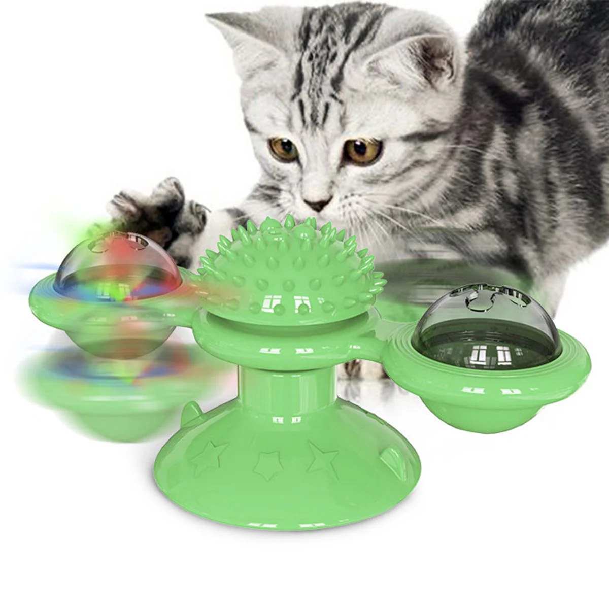 Pet Life ® 'Windmill' Rotating Suction Cup Spinning Cat Toy - Image 9