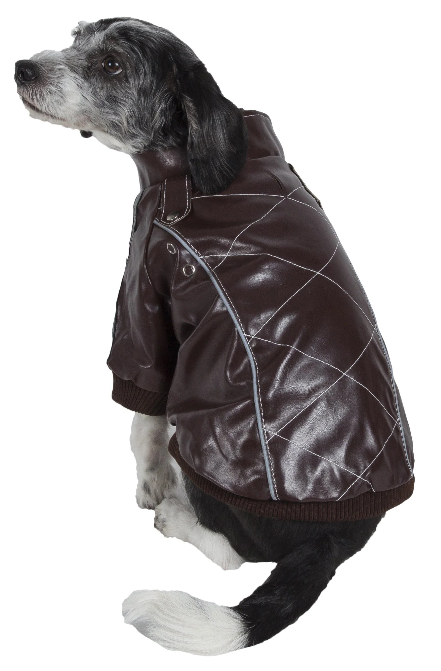 Pet Life ® 'Wuff-Rider' Fashion Suede Stitched Dog Jacket - Image 2