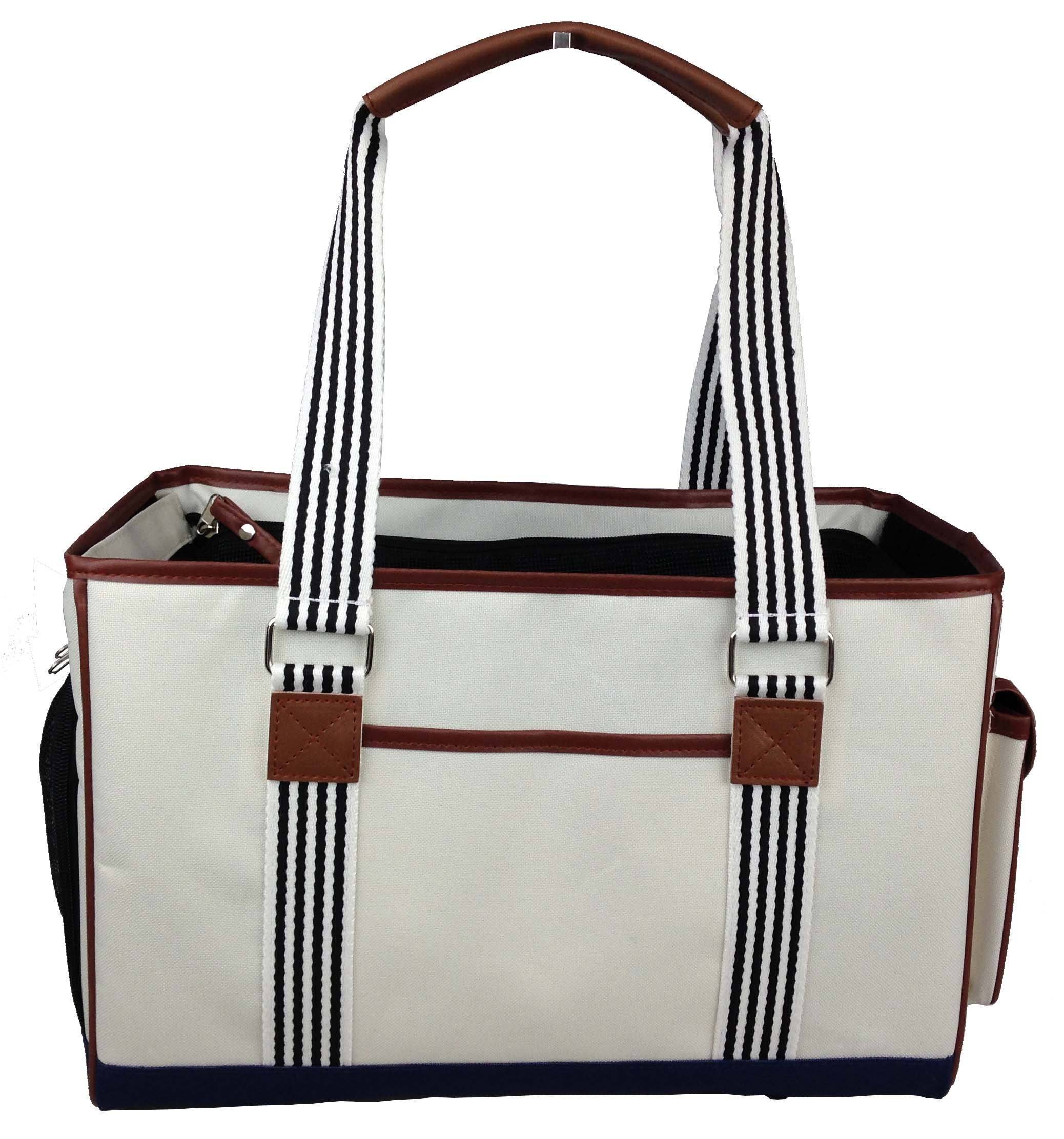 Pet Life ® 'Yacht Polo' Designer Travel Fashion Pet Dog Carrier w/ Pouch
