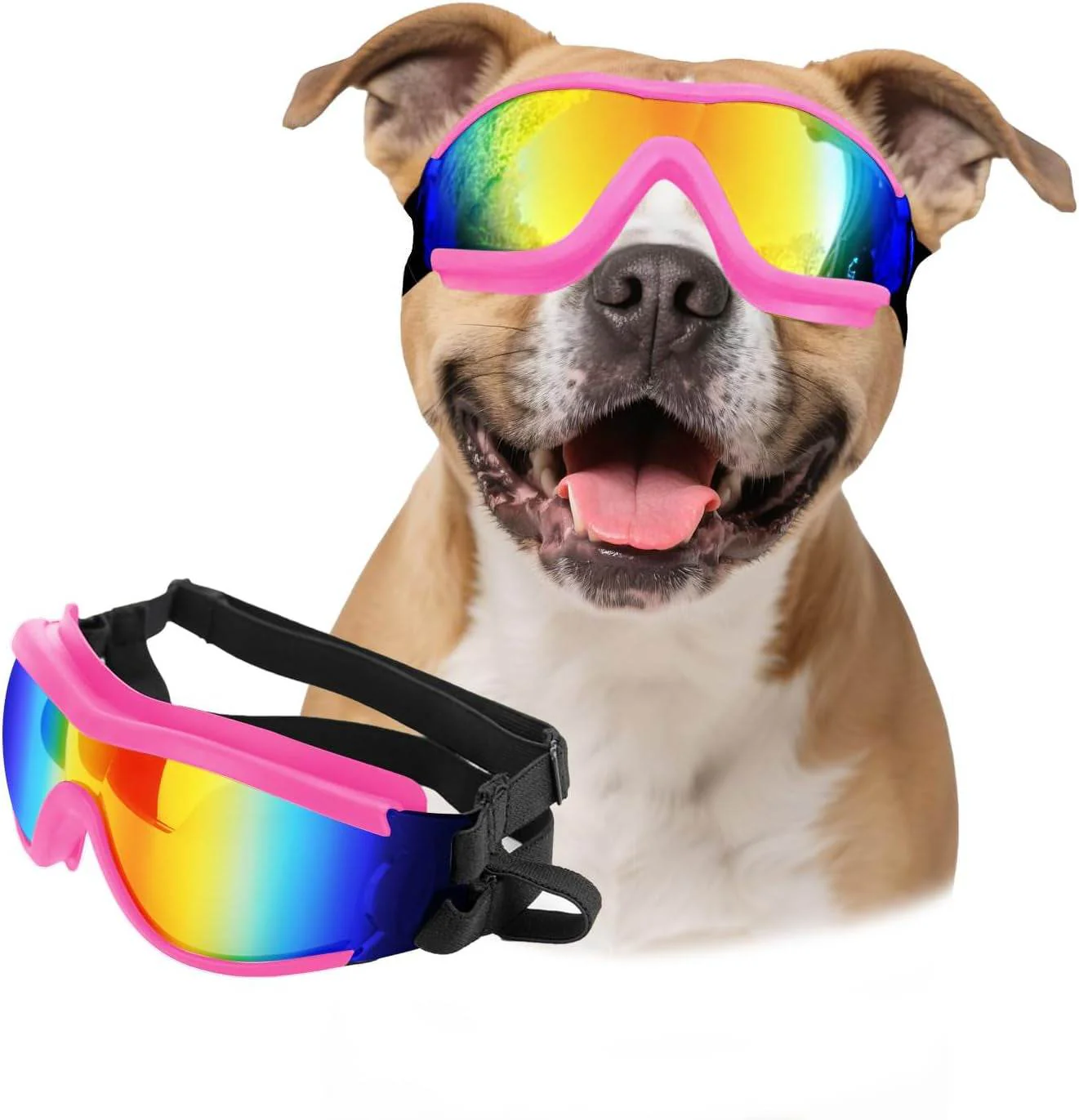 PETLESO Dog Goggles Large Breed, Large Dog Sunglasses Eye Protection for Dogs Windproof Goggles for Medium Large Dog Riding Biking Driving, Black - Image 9