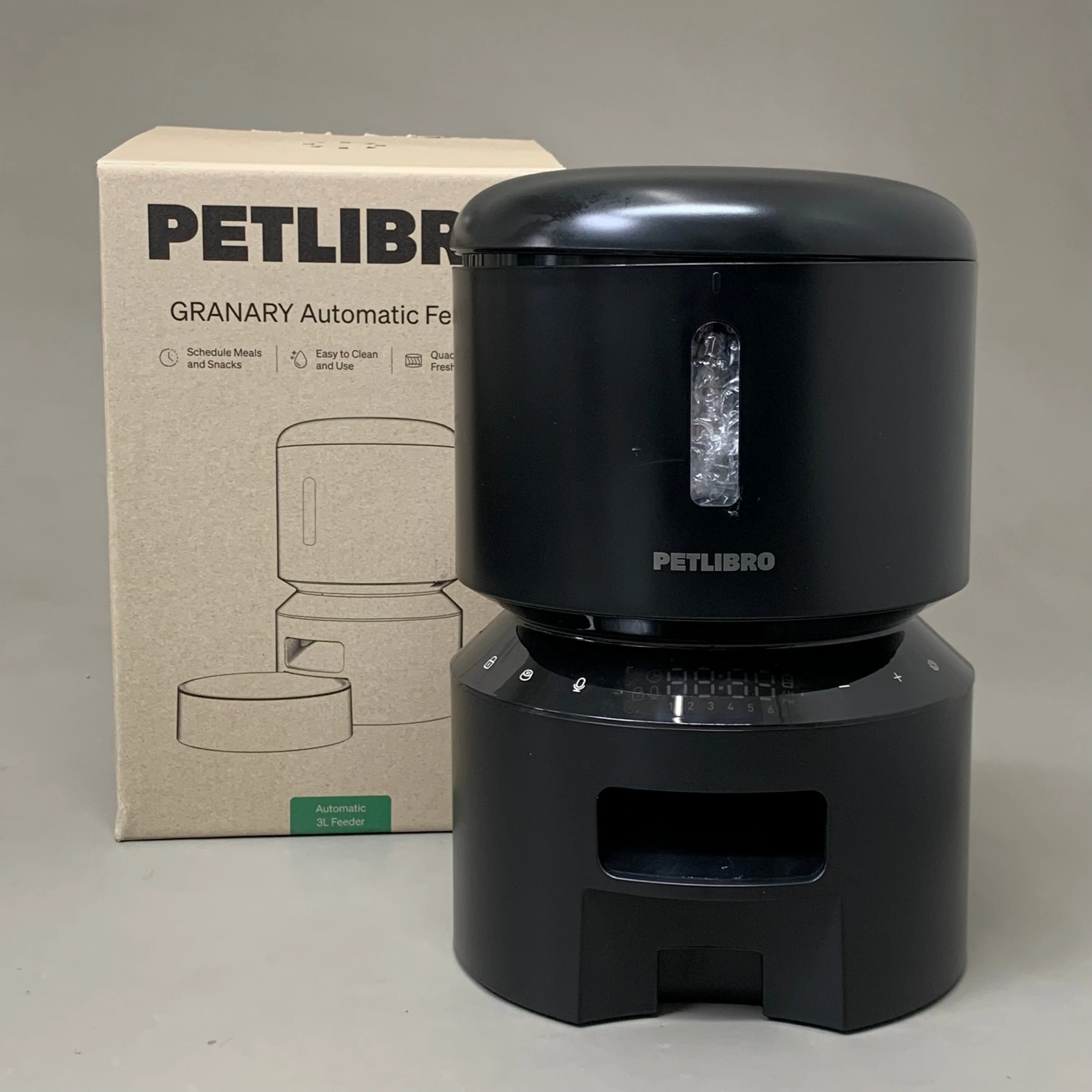 PETLIBRO Granary 3L Automatic Cat Feeder – Single Tray, Black