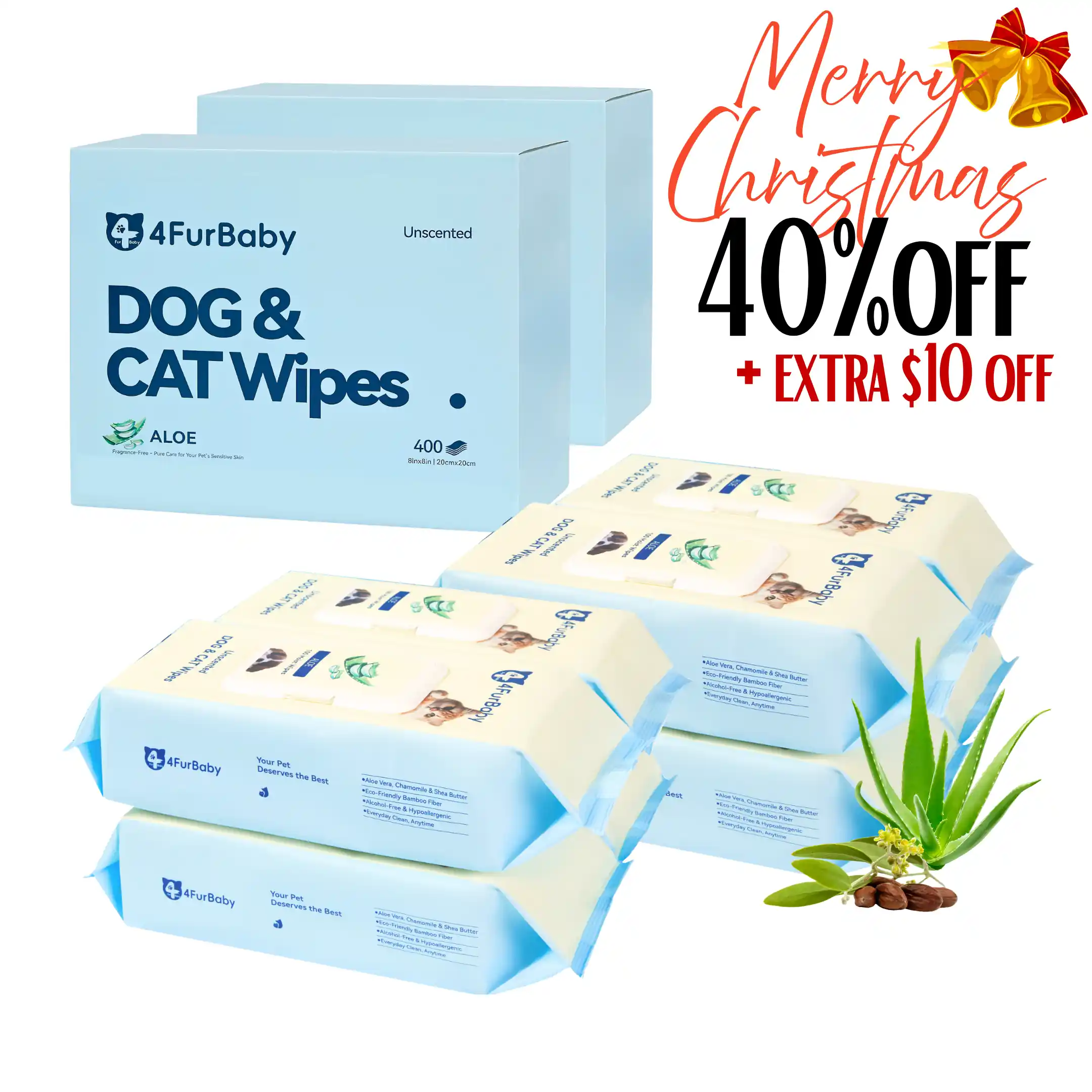 Plant-Based Pet Wipes for Dogs & Cats – Hypoallergenic, Gentle, Cleaning & Hydrating for Paws, Body & Butt – Daily Grooming Use – 400 Count - Image 12