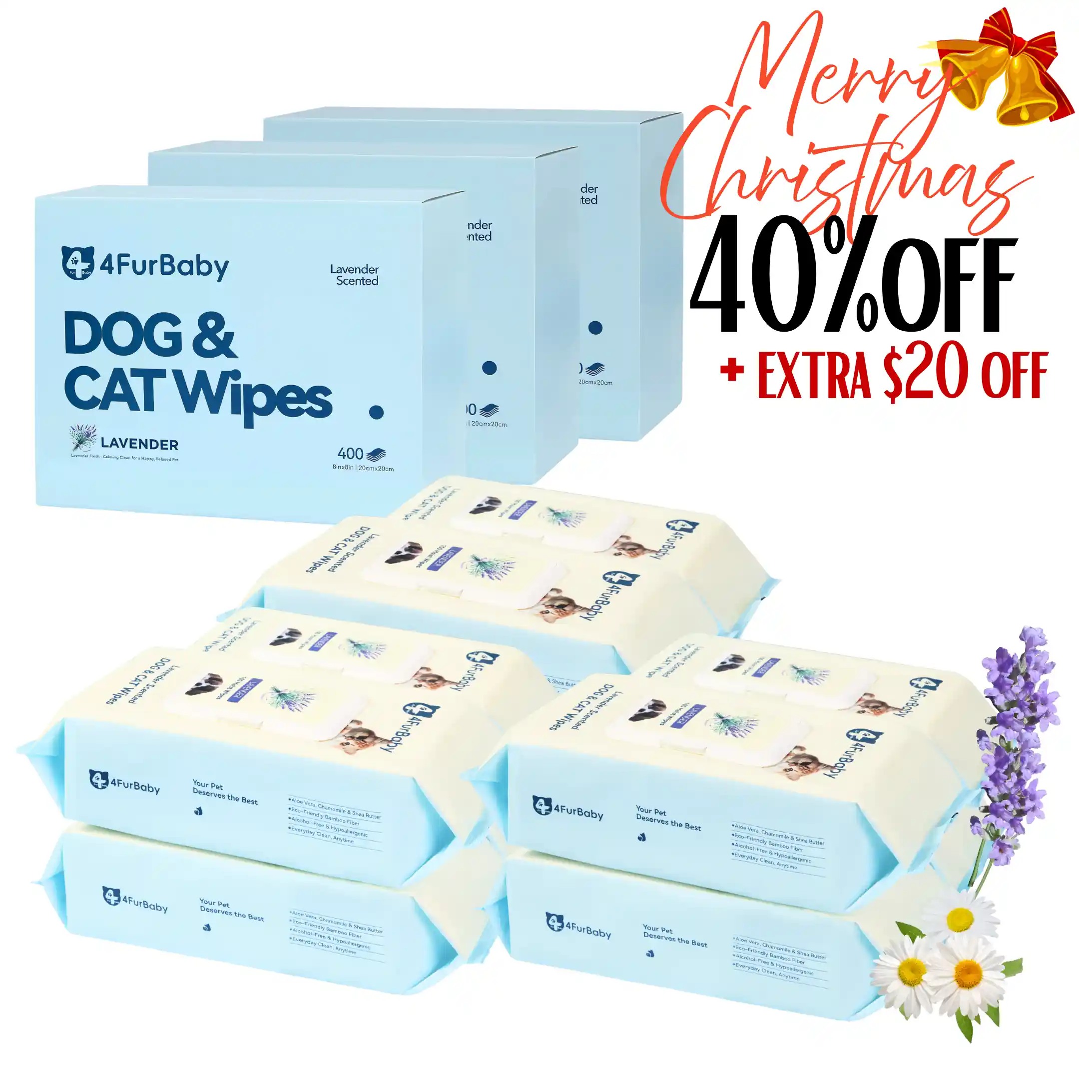 Plant-Based Pet Wipes for Dogs & Cats – Hypoallergenic, Gentle, Cleaning & Hydrating for Paws, Body & Butt – Daily Grooming Use – 400 Count - Image 13