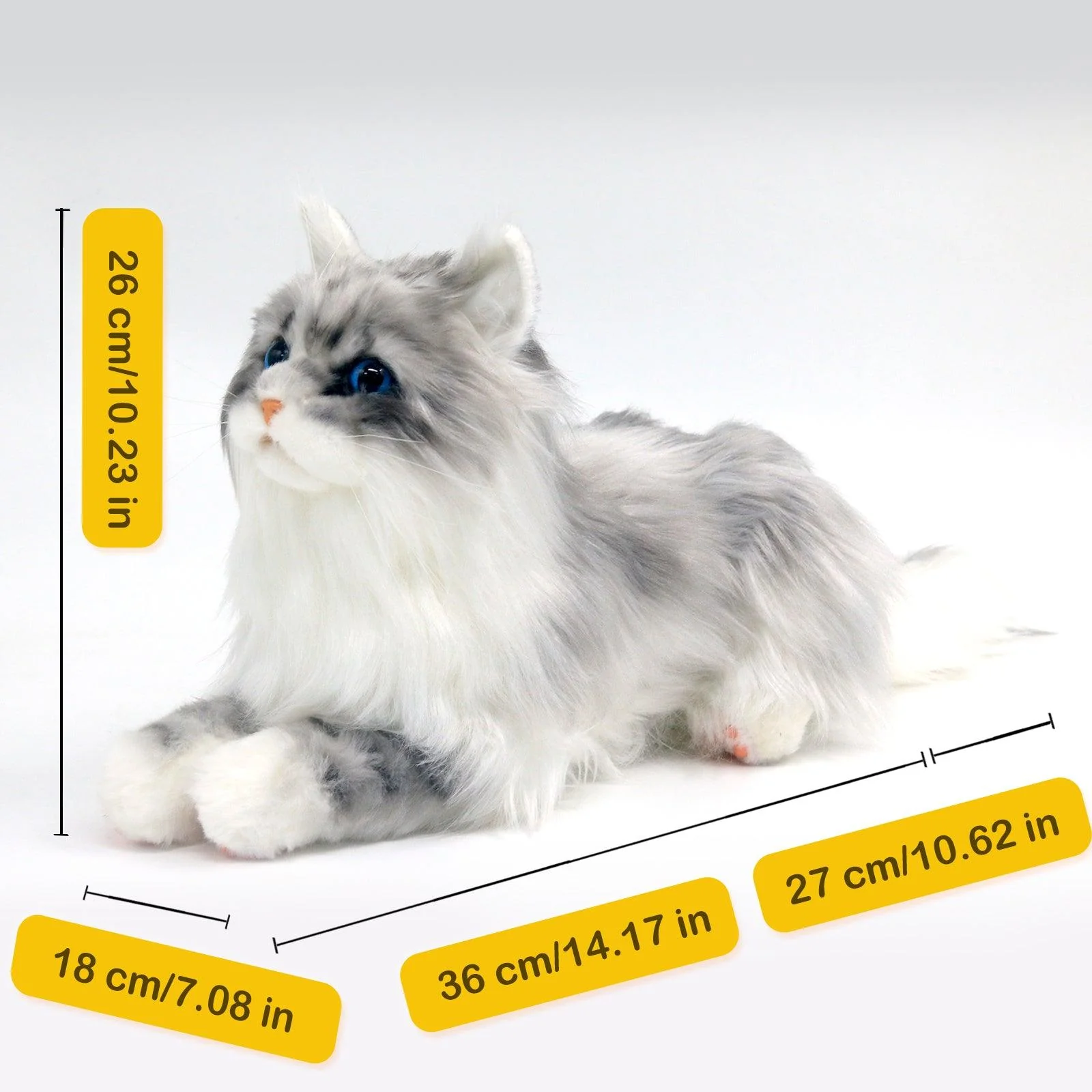 Plush Grey Hair Cat with Blue Eyes Order to Make - Image 2