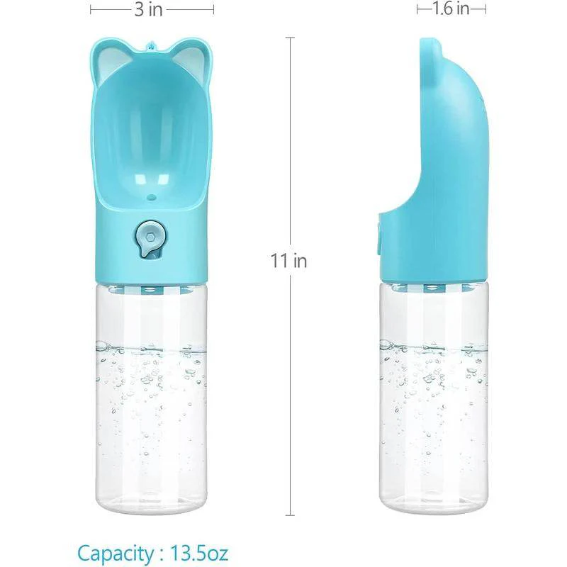 Portable Dog Water Bottle with Carbon Filter - 13.5oz Leak-Proof Pet Travel Water Dispenser | Lightweight Walking & Hiking Bottle - Image 3