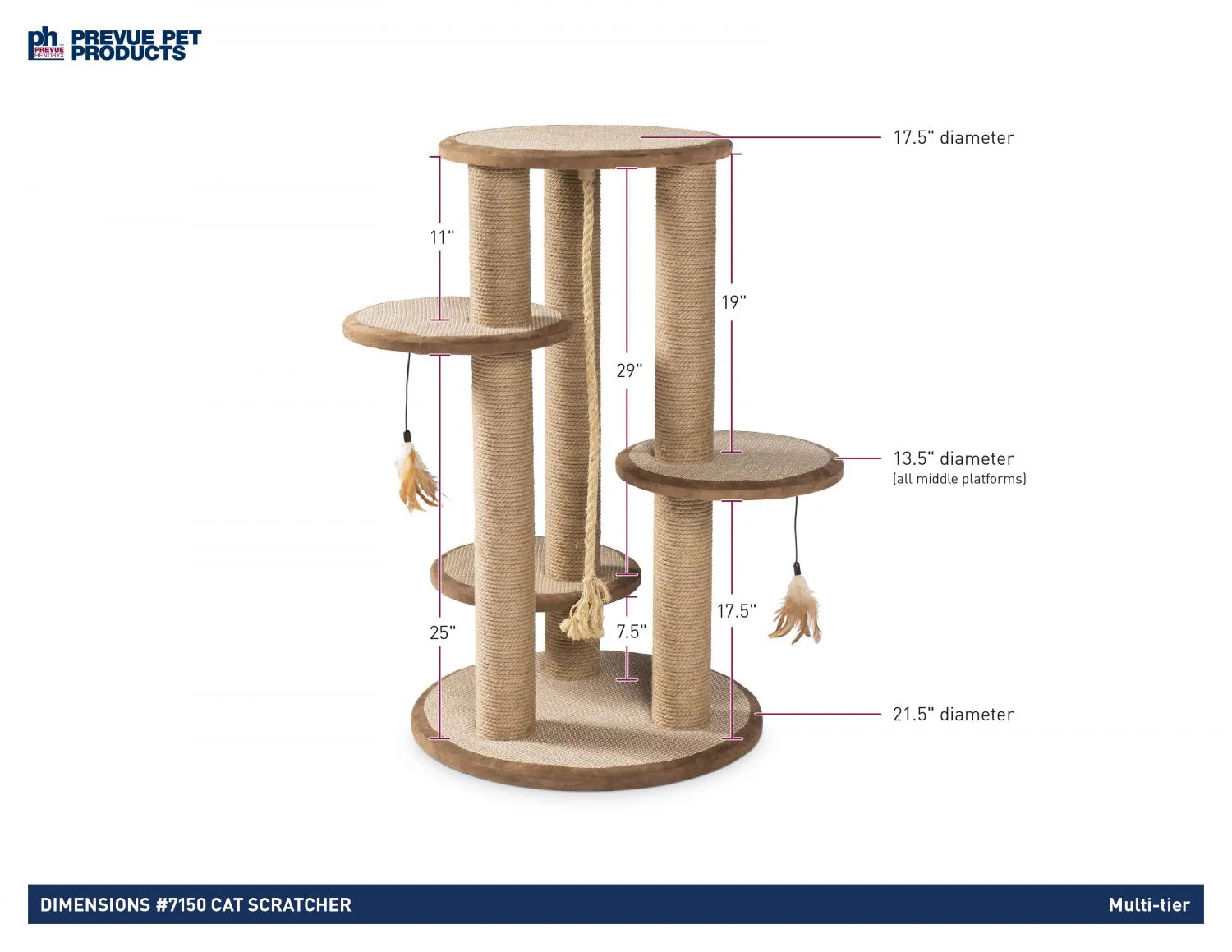 Prevue Kitty Power Paws® Multi‑Tier Cat Scratching Post (37" H) - Image 4