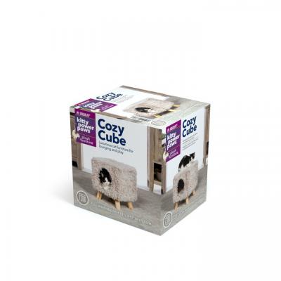 Prevue Kitty Power Paws® Cozy Cube (Frost Tan) - Image 4
