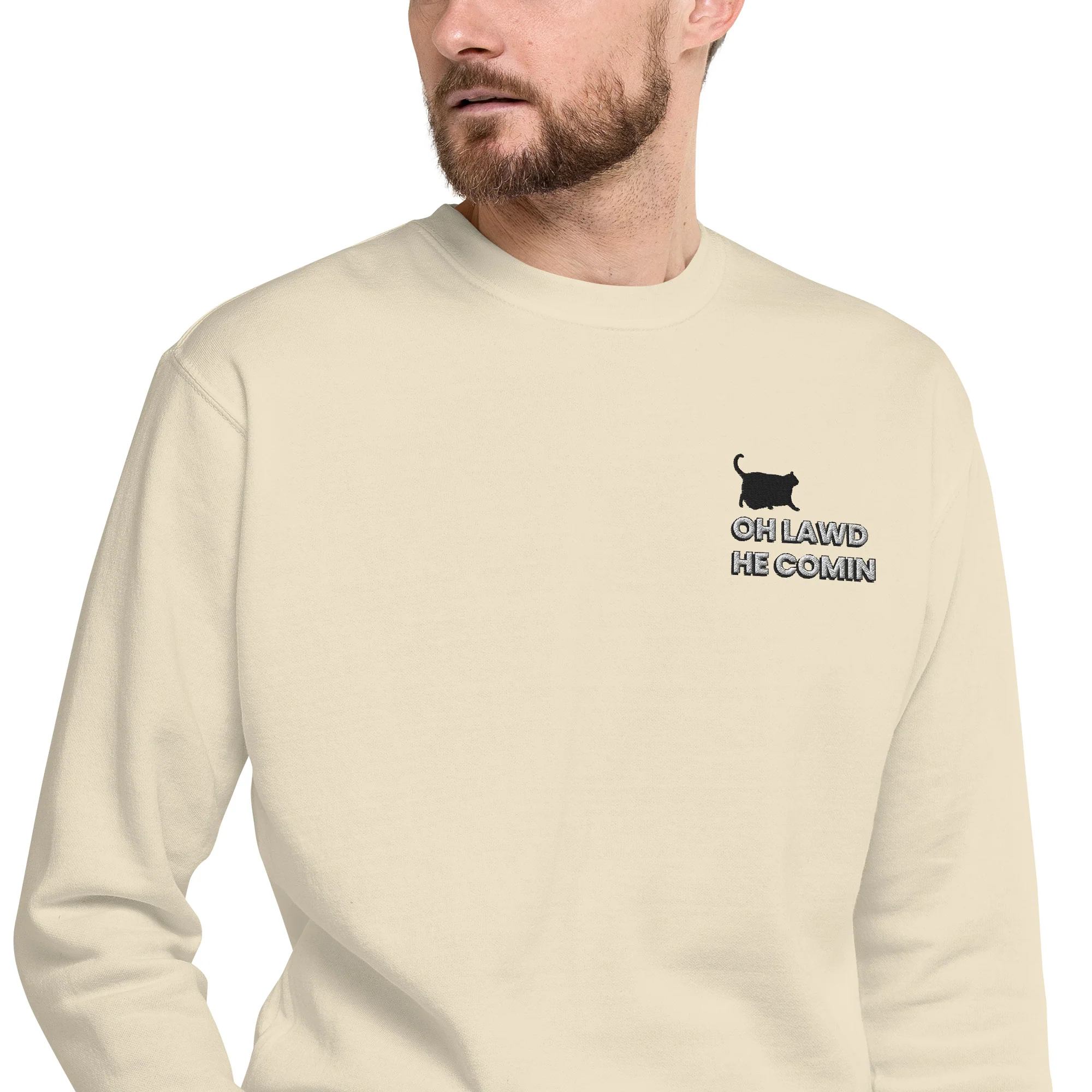 Premium Embroidered Chonky Cat Sweatshirt – Oh Lawd, Luxe Comin’ - Image 15