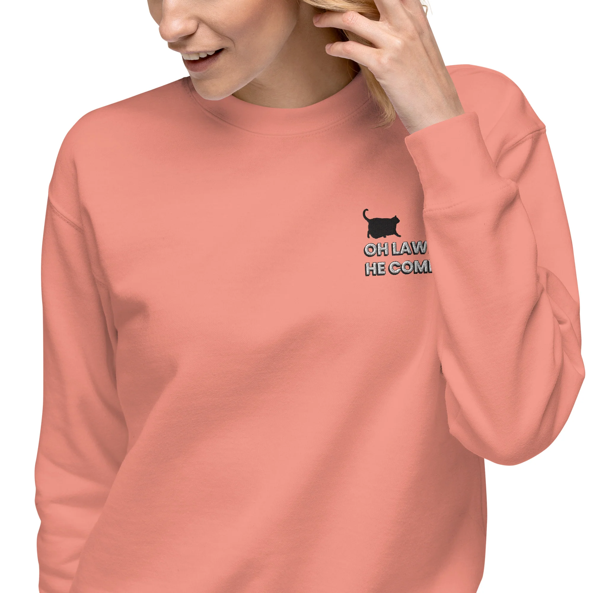Premium Embroidered Chonky Cat Sweatshirt – Oh Lawd, Luxe Comin’ - Image 5