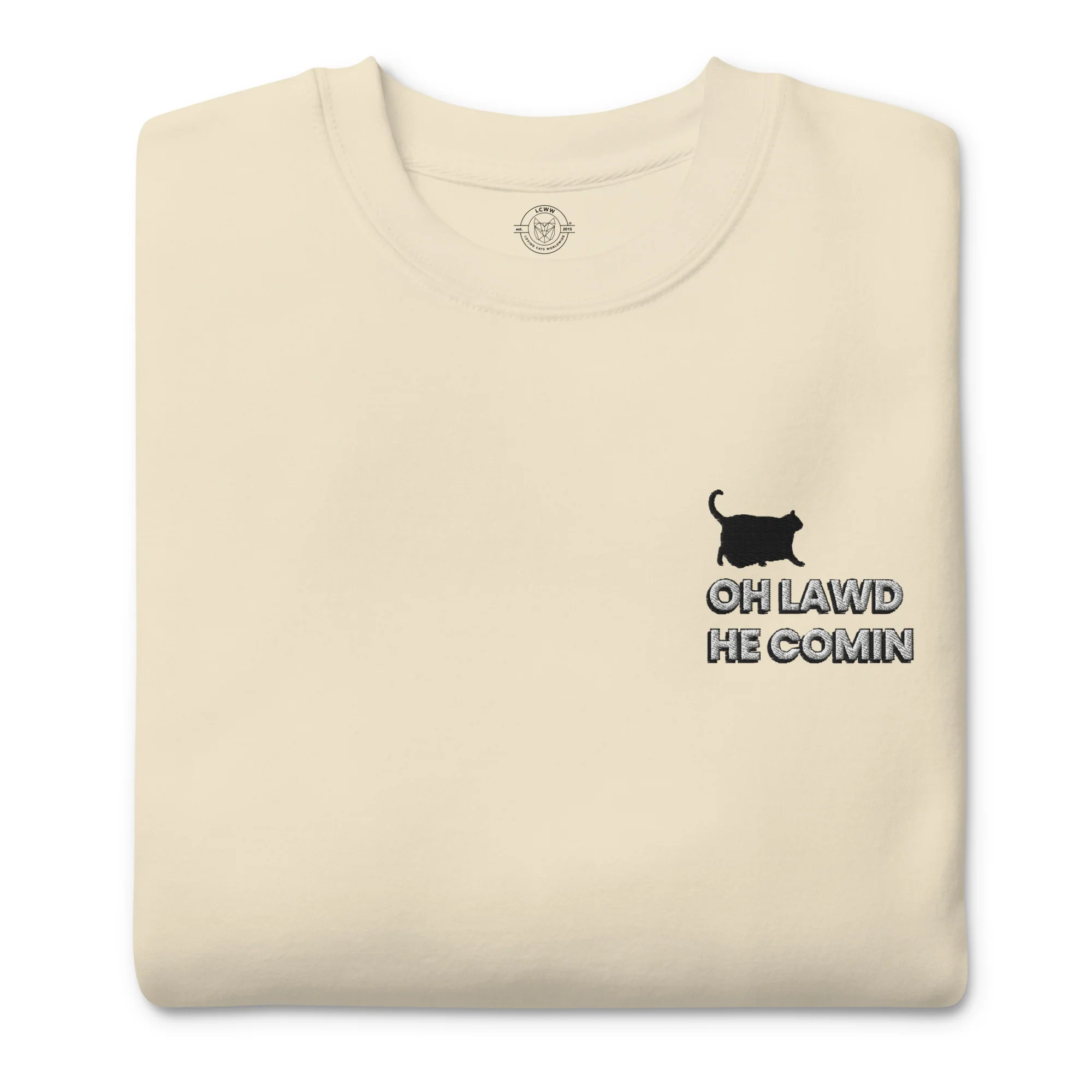 Premium Embroidered Chonky Cat Sweatshirt – Oh Lawd, Luxe Comin’ - Image 9