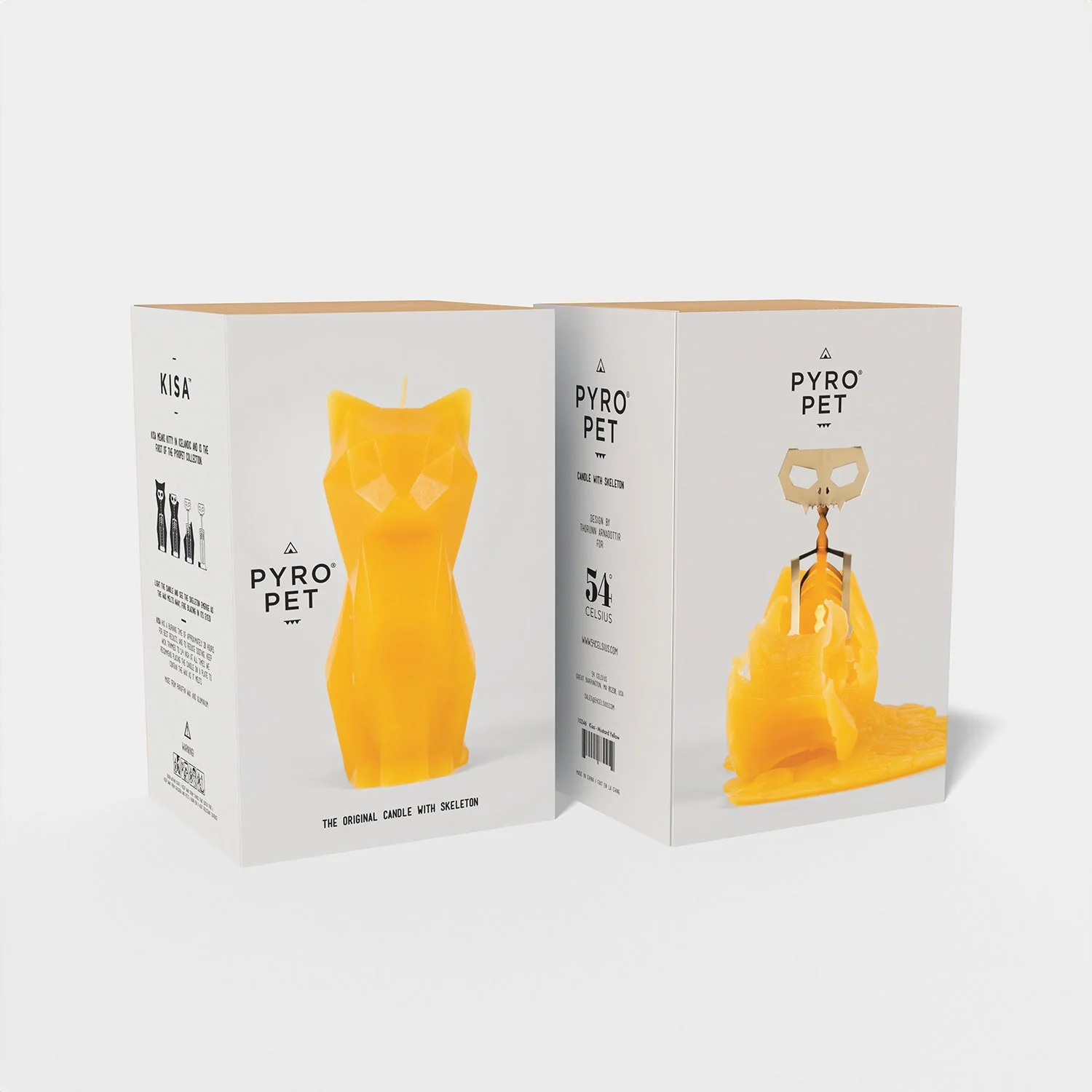 PyroPet Kisa Cat Candle - Mustard Yellow - Image 6