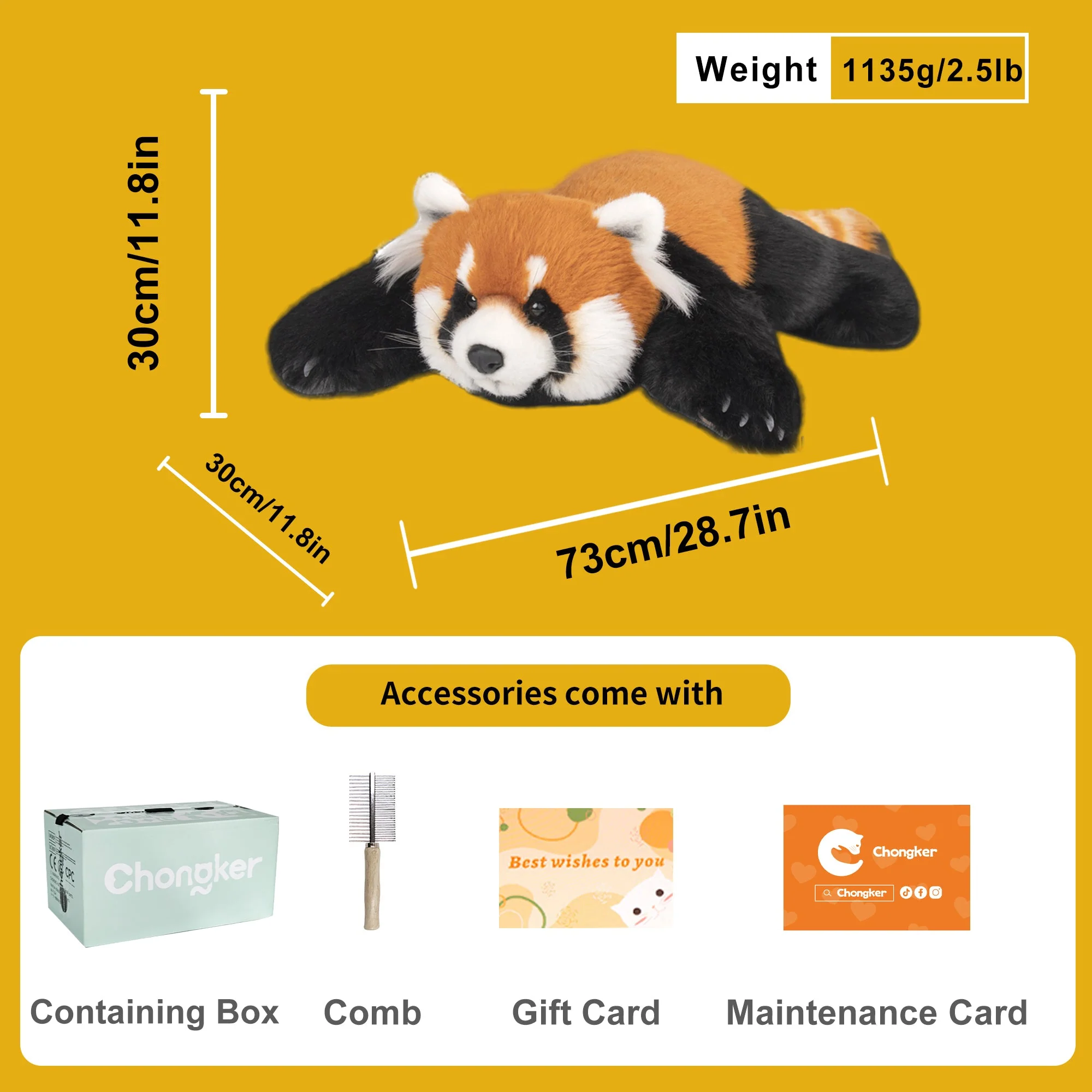 Red Panda Weighted Plush – Snuggle Toy for Stress Relief - Image 3
