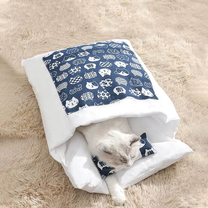 Removable Dog Cat Bed Cat Sleeping Bag Sofas Mat Winter Warm Cat House Small Pet Bed Puppy Kennel Nest Cushion Pet Sofa Products - Image 5