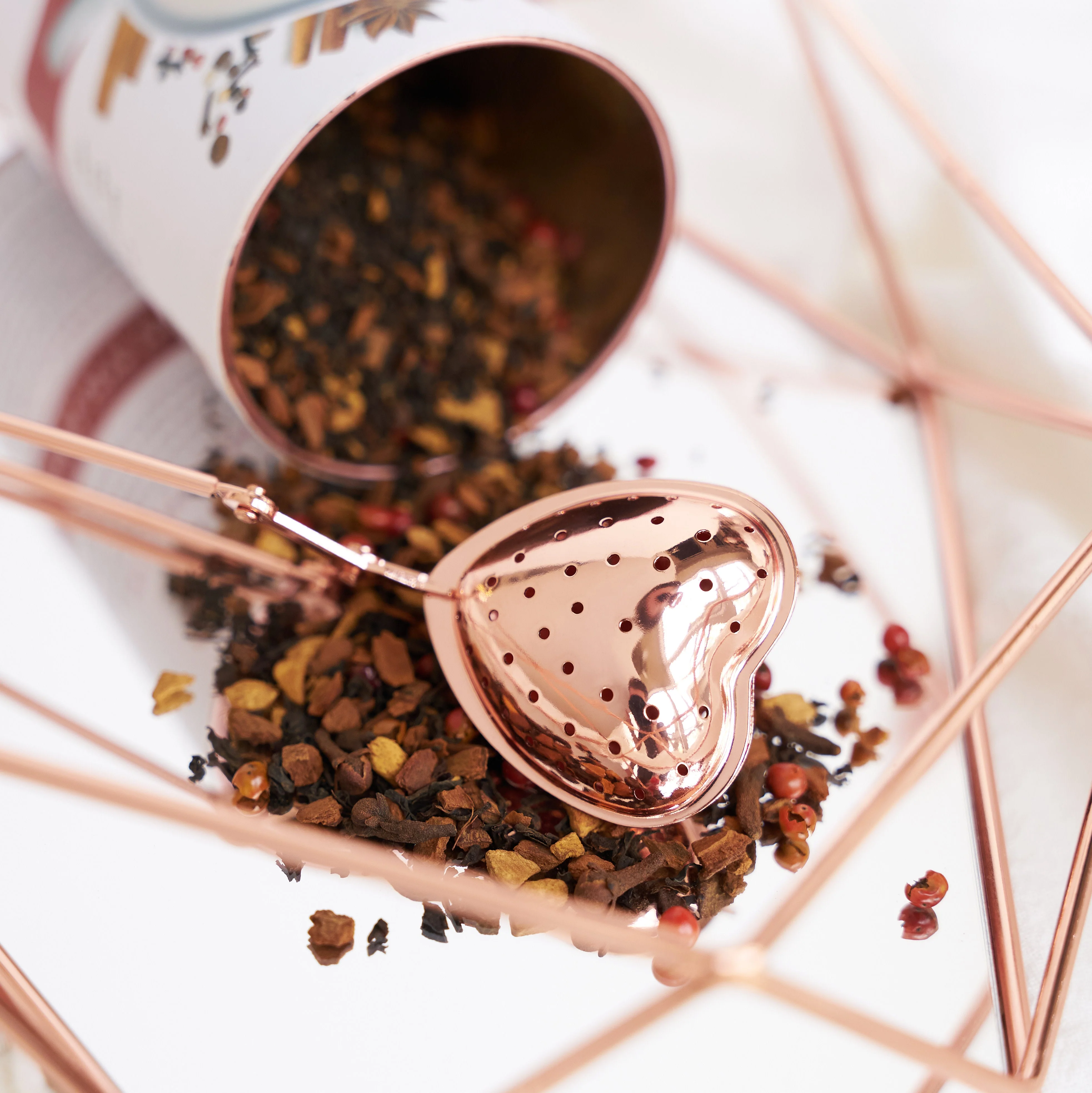 Rose Gold Heart Tea Infuser - Image 2