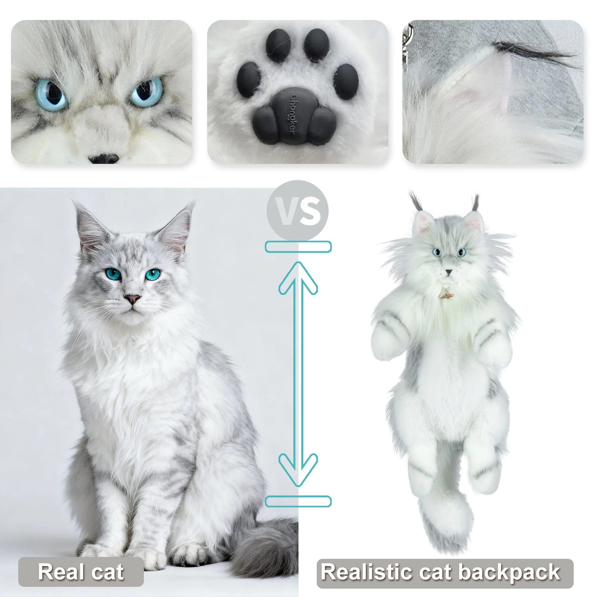 Silver Maine Coon Backpack-Majestic and Purrfect Companion - Image 11