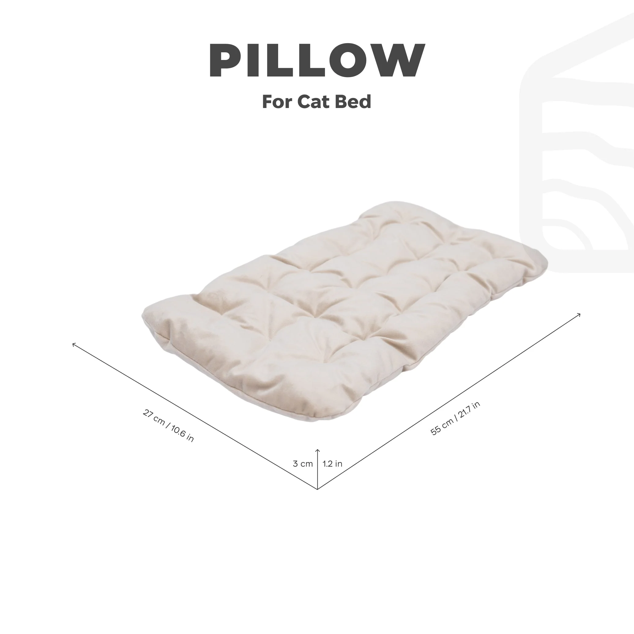 Sleeping Cat Pillow - Beige - Image 7