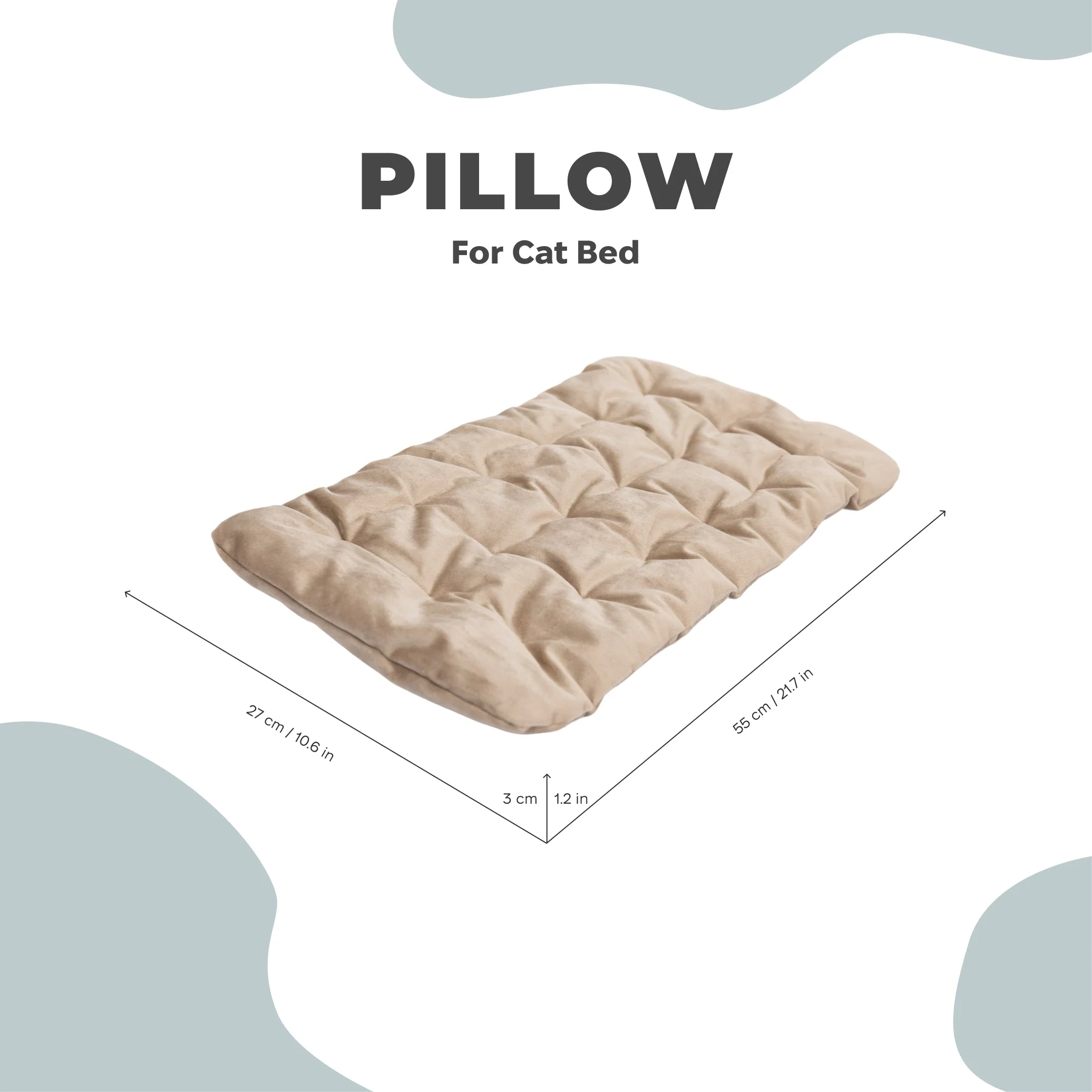 Sleeping Cat Pillow - Brown - Image 3
