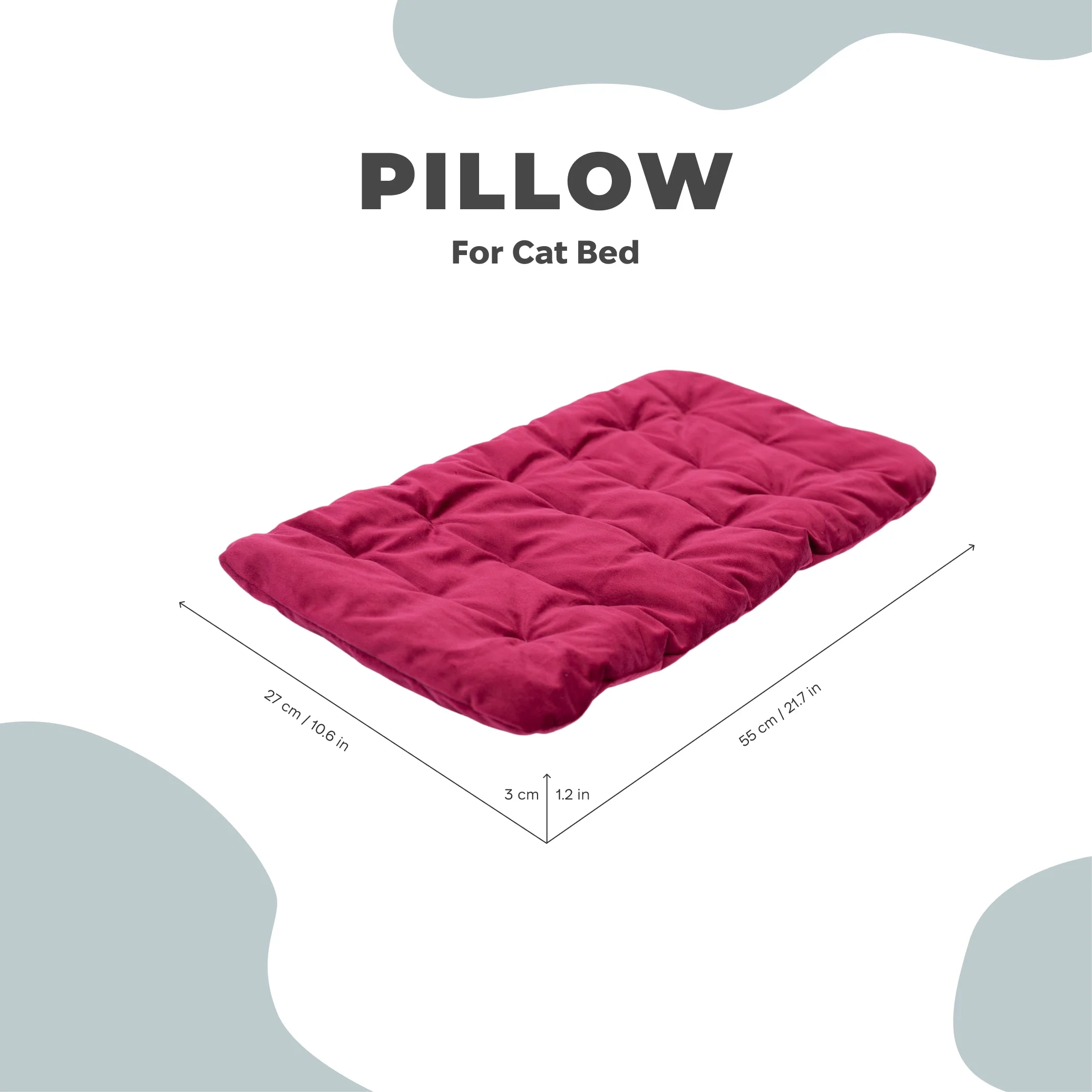 Sleeping Cat Pillow - Burgundy - Image 3