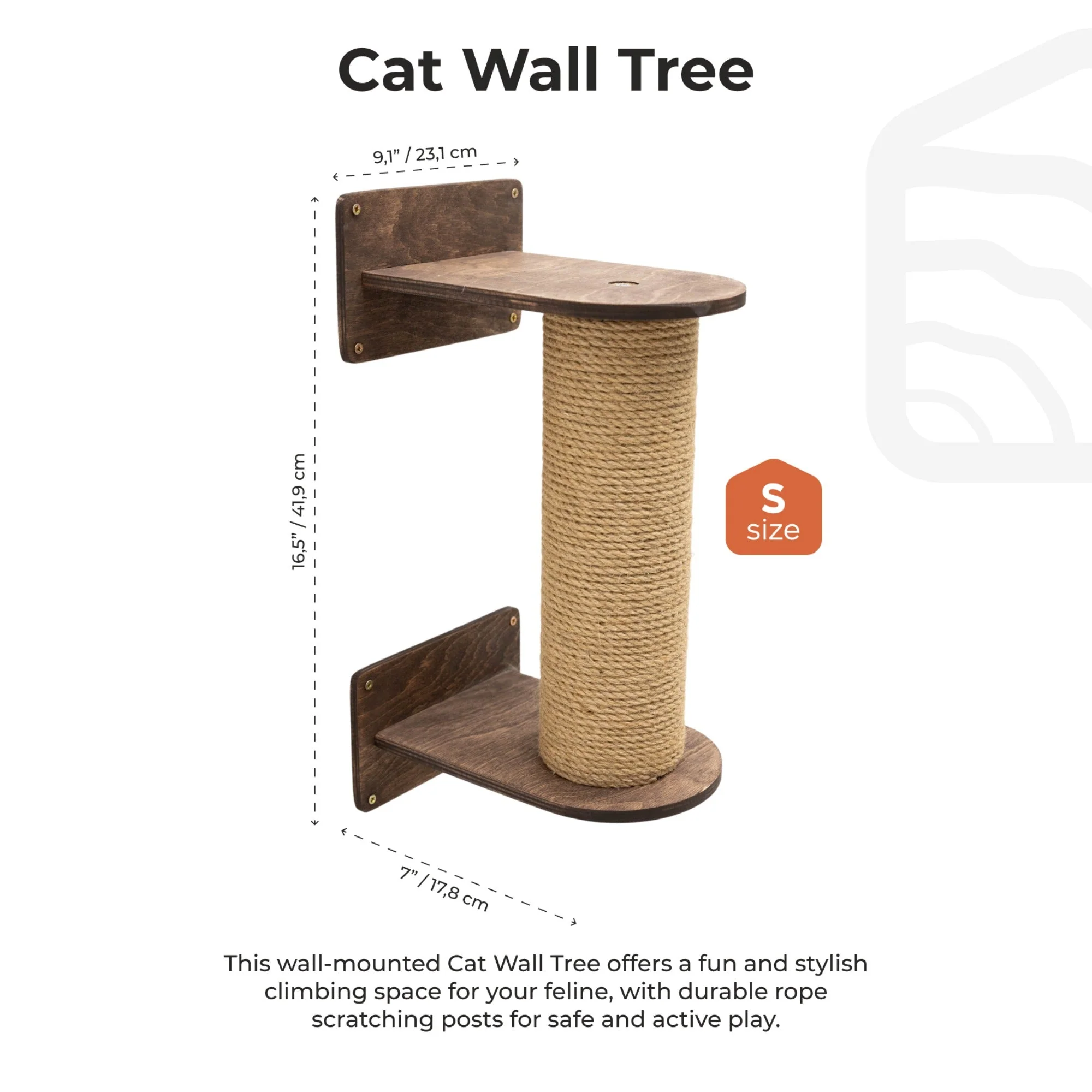 Small Cat Tree – Dark Walnut - Image 5