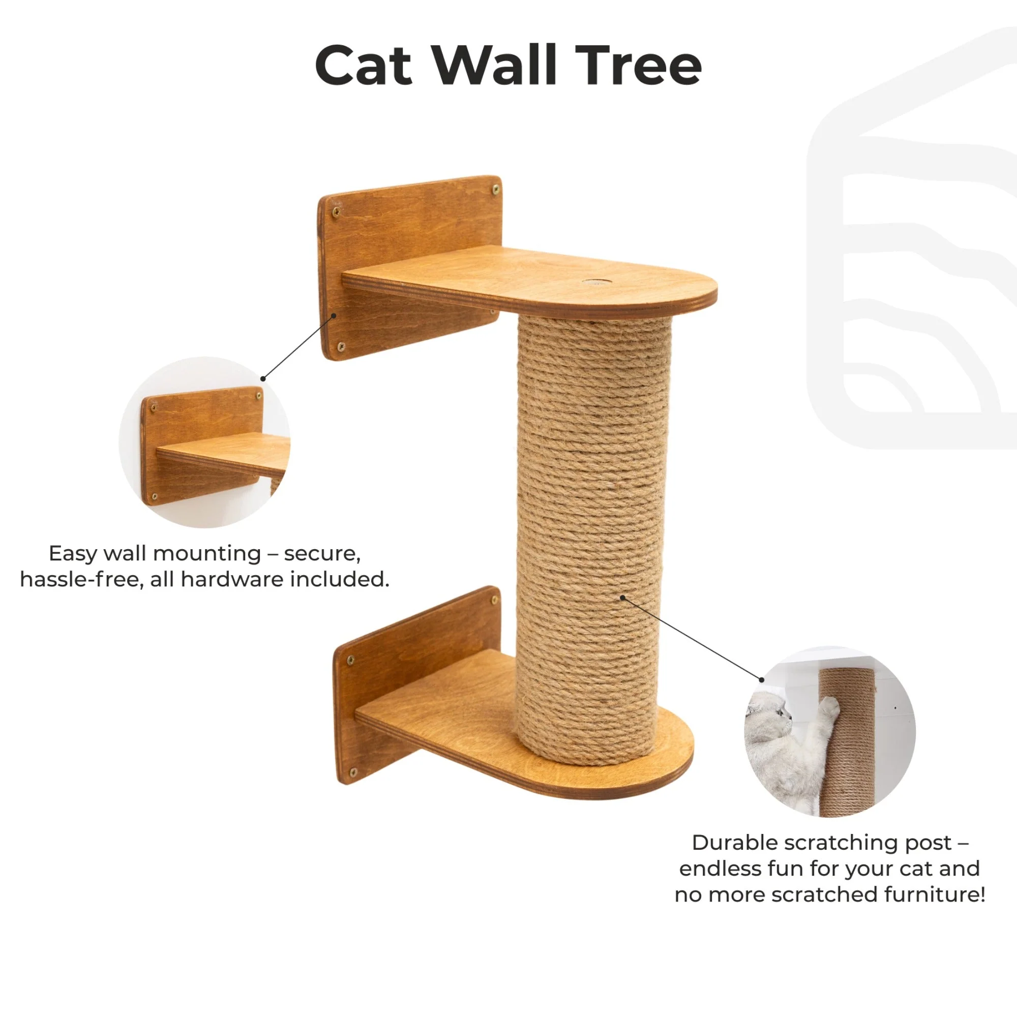 Small Cat Tree – Oak - Image 7