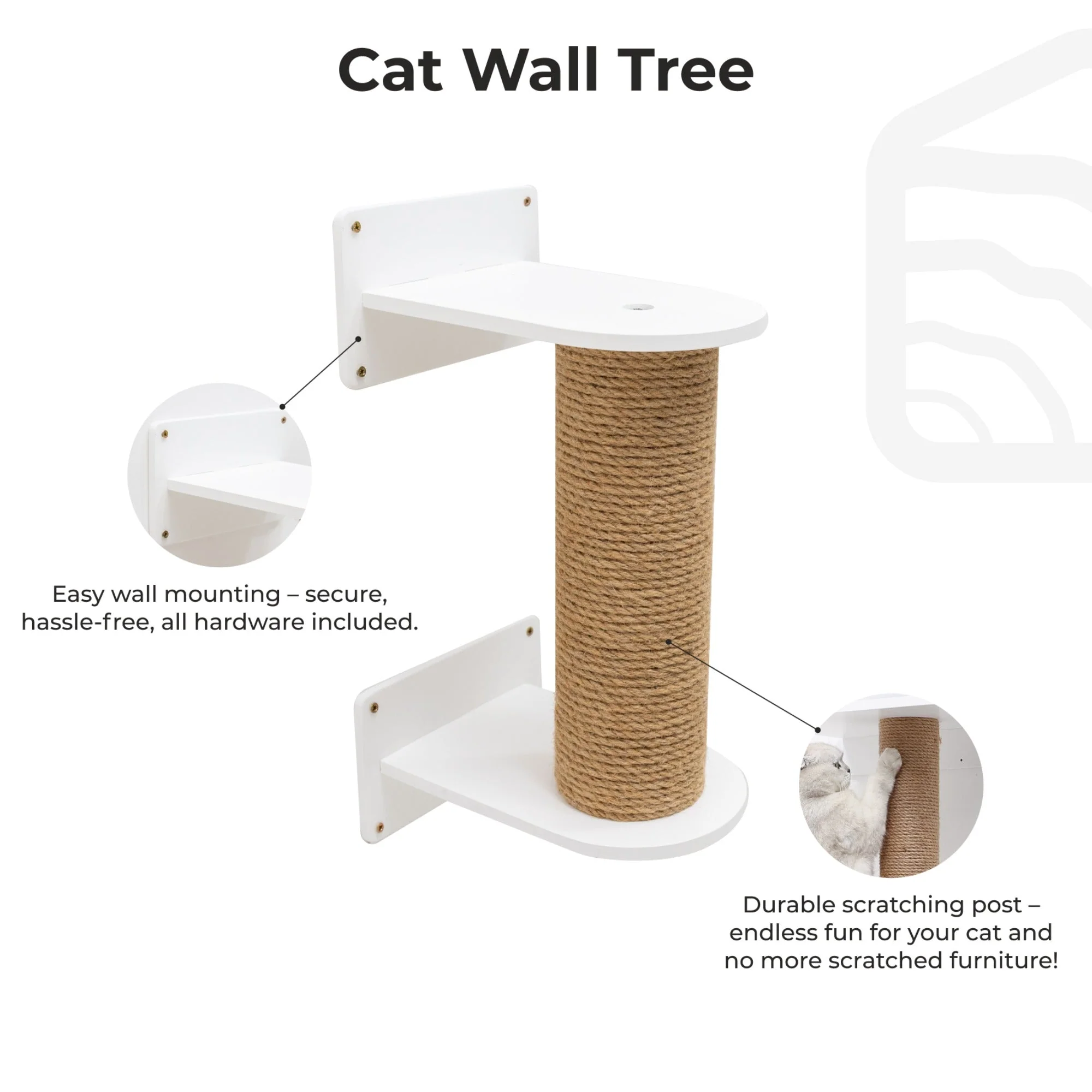 Small Cat Tree – White - Image 7