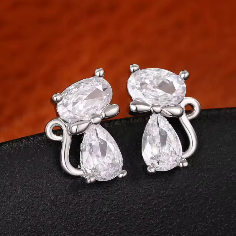 Sophisticated Cat with Bow Tie Earrings - Image 3