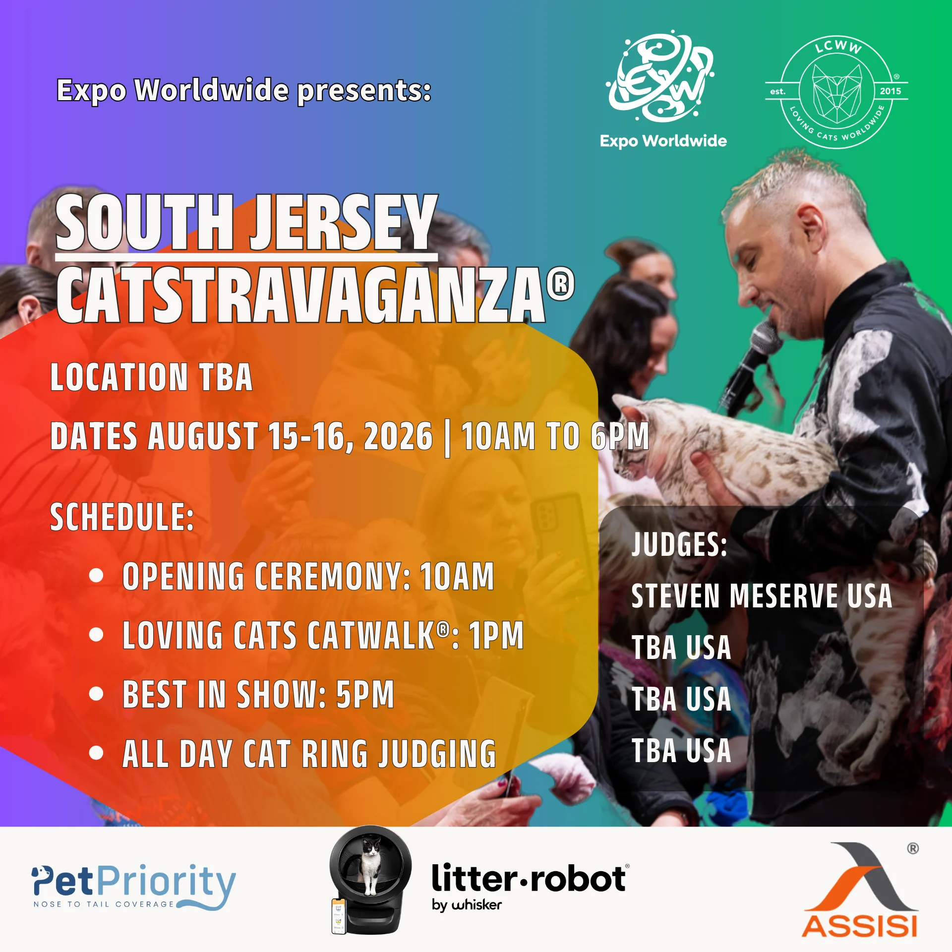 South Jersey CATSTRAVAGANZA® Saturday & Sunday August 15-16, 2026(Tickets on Sale Soon)
