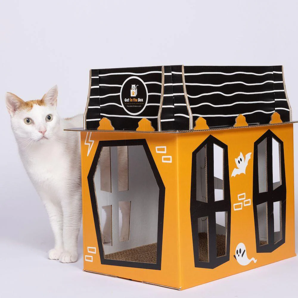 Spooky Cat Haunted House Cardboard Condo - Image 4