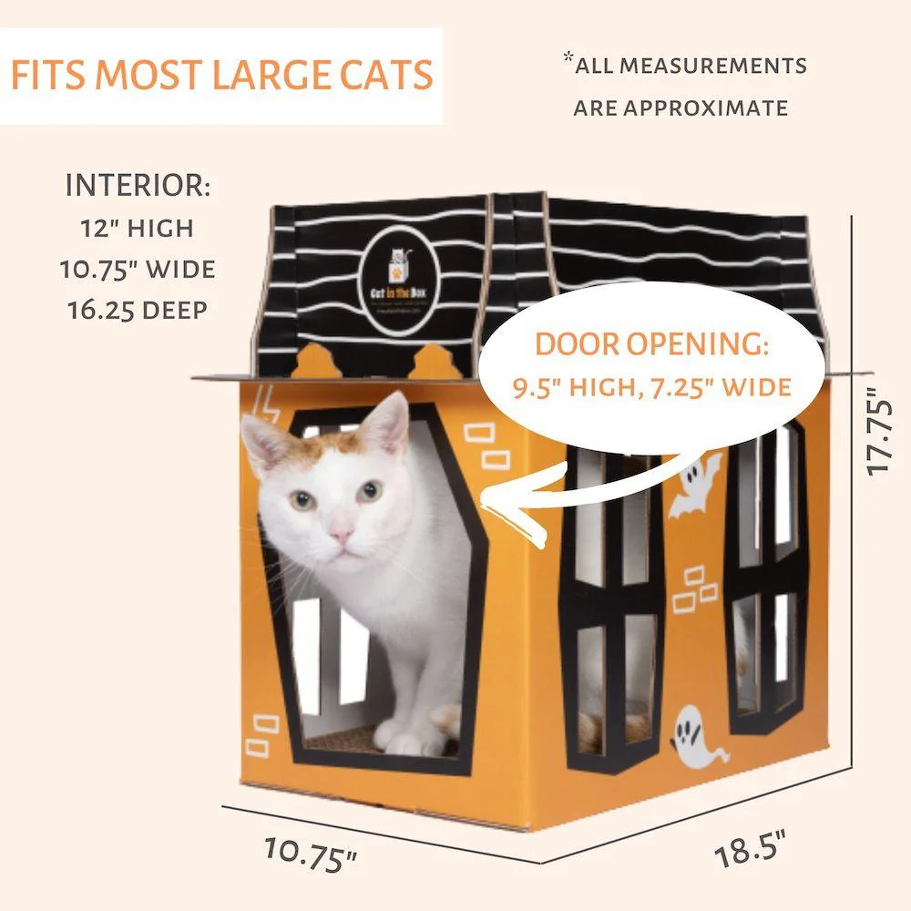 Spooky Cat Haunted House Cardboard Condo - Image 5