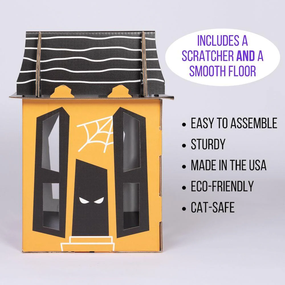 Spooky Cat Haunted House Cardboard Condo - Image 7