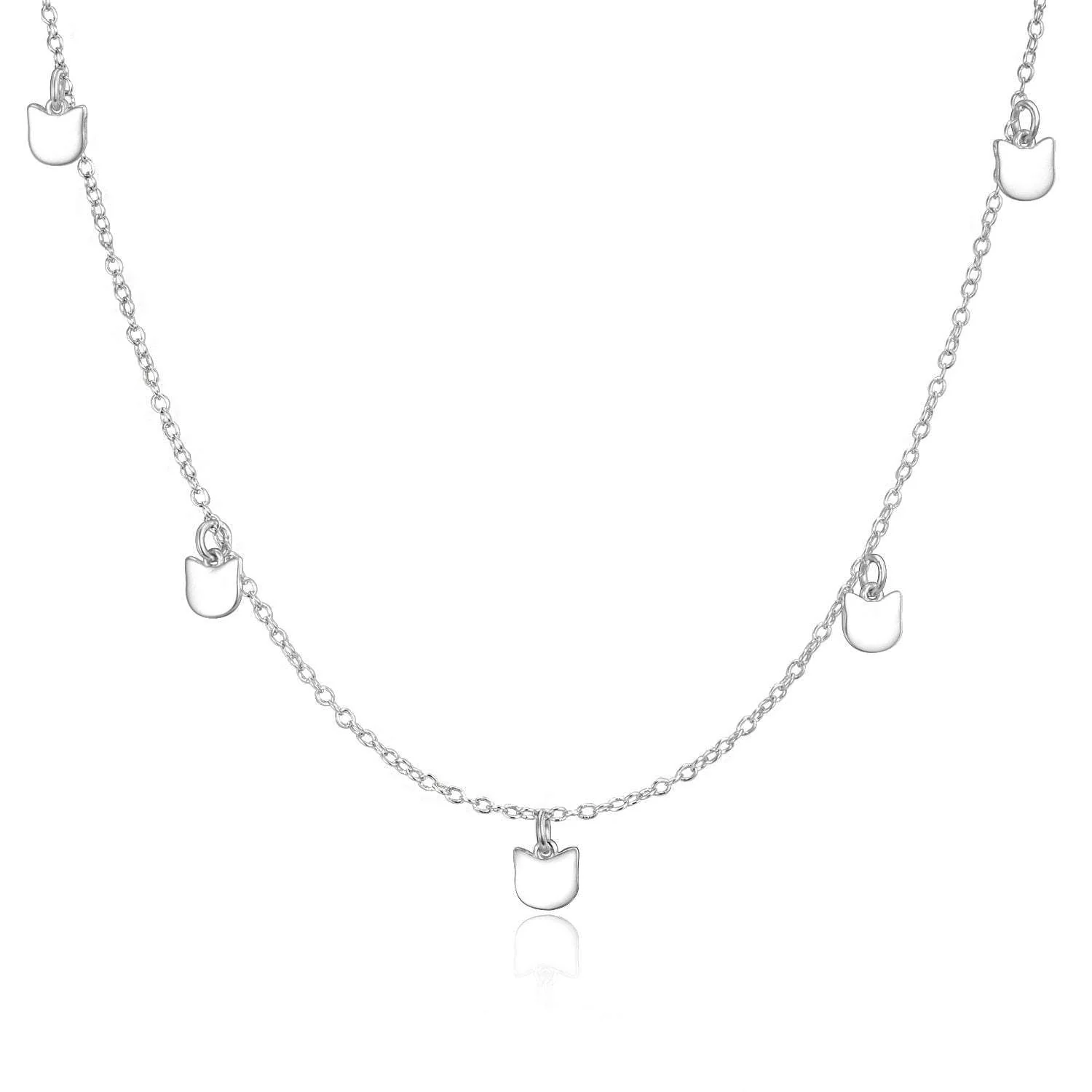 Sterling Silver Cat Charm Necklace | Cat Necklace - Image 2