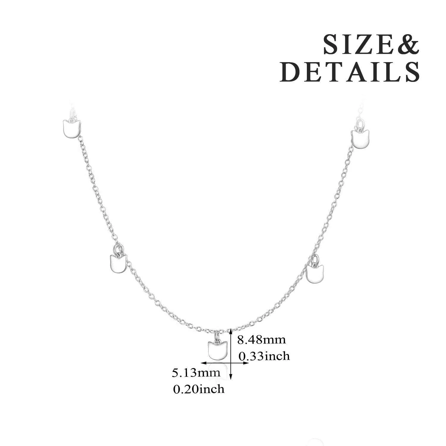 Sterling Silver Cat Charm Necklace | Cat Necklace - Image 3