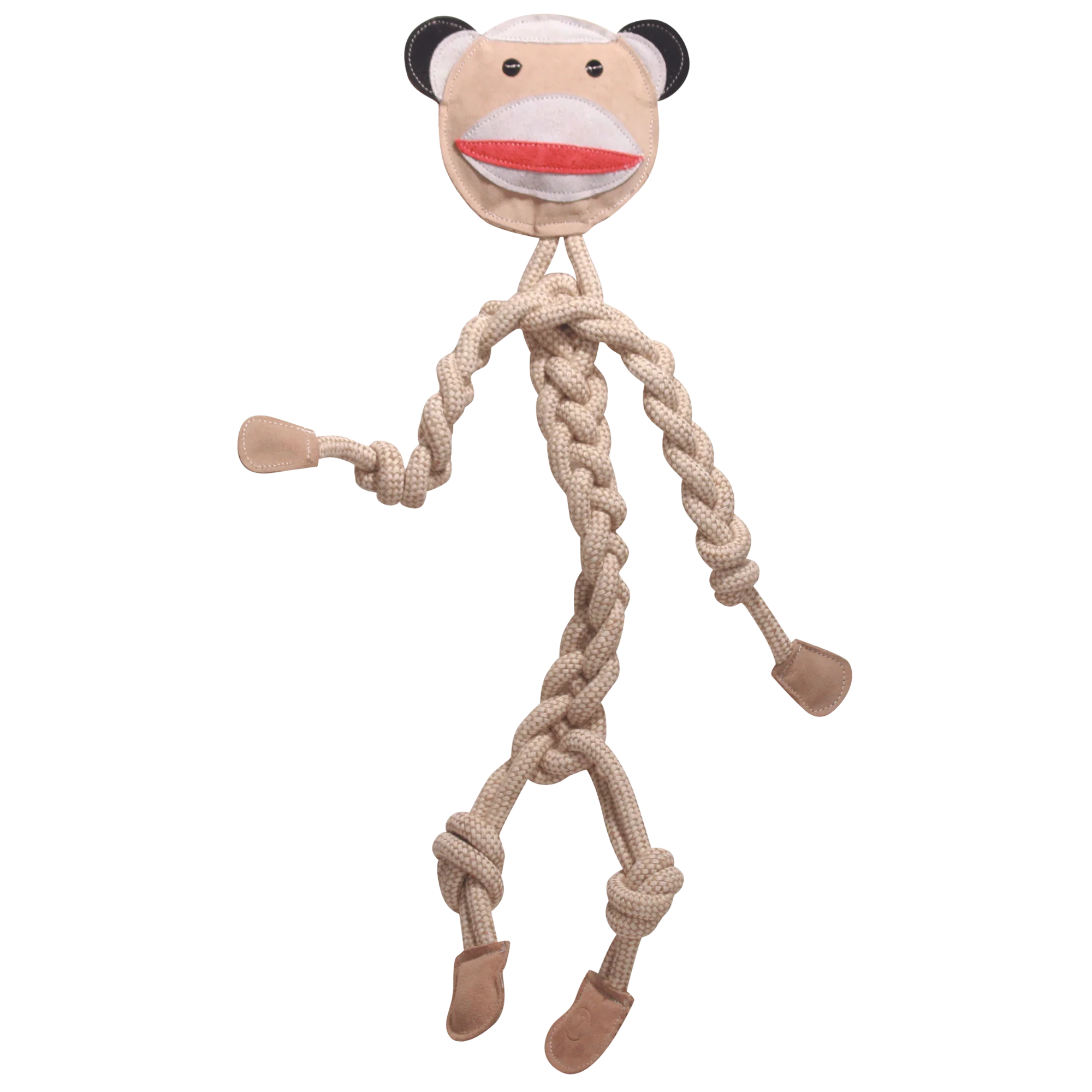 Stuey Sock Monkey Natural Rope Knottie® Dog Toy, Large (9mm rope diameter)