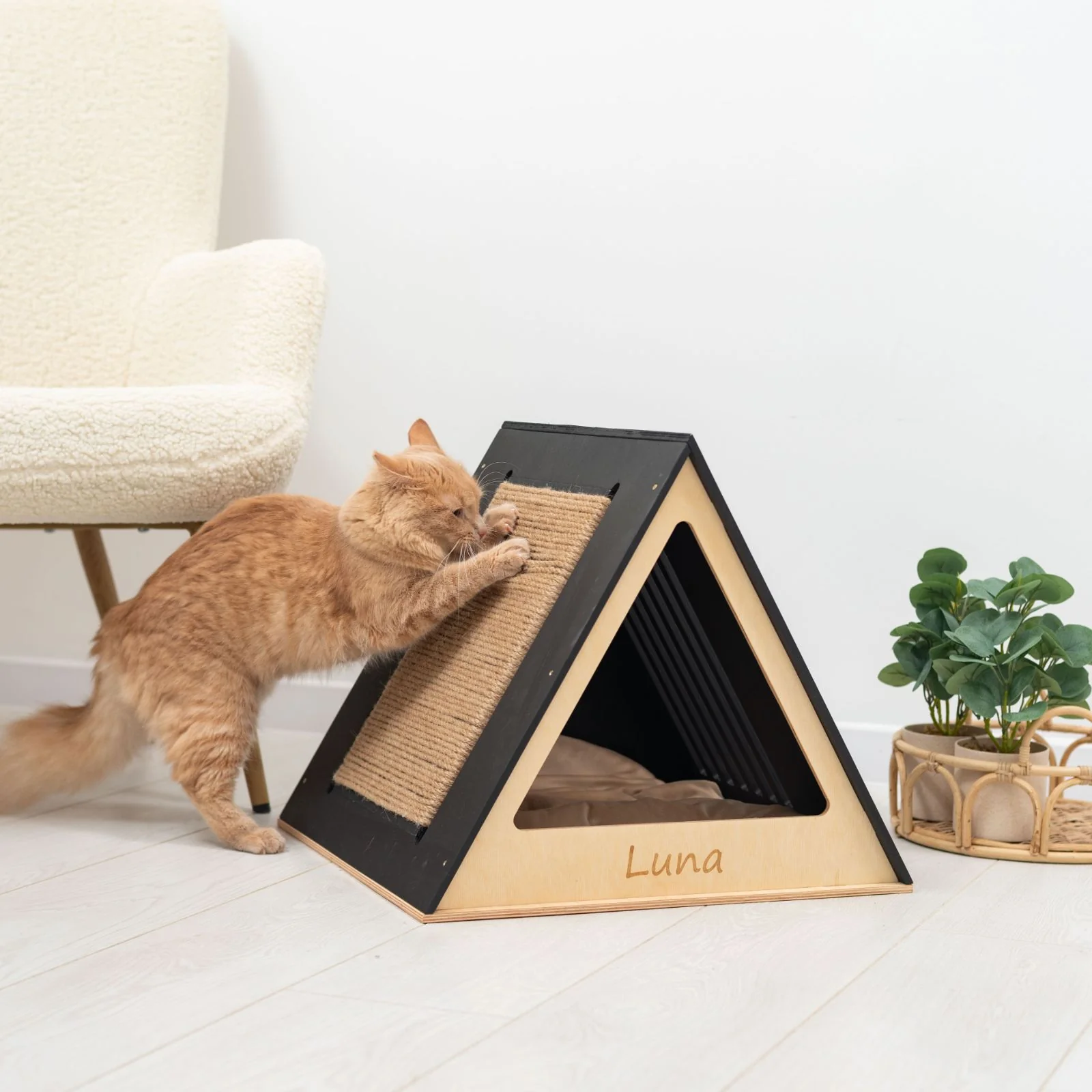 Stylish Wooden Cat Houses - Black - Image 4