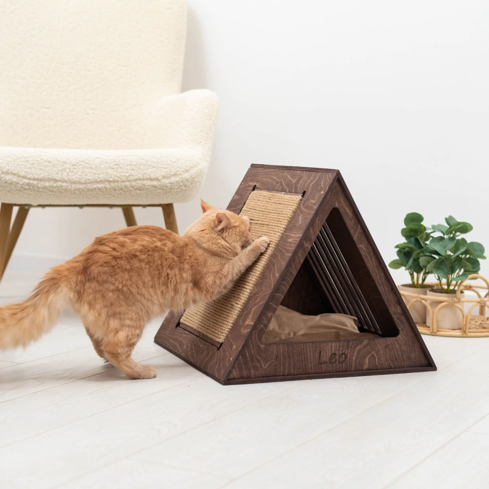 Stylish Wooden Cat Houses - Dark Walnut - Image 4