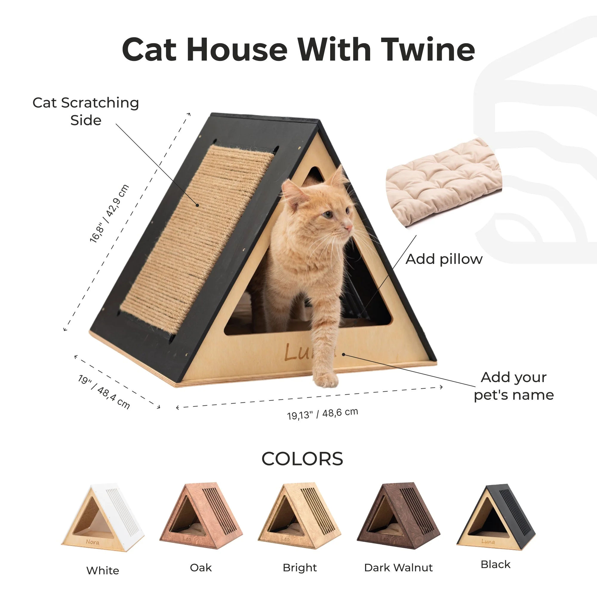 Stylish Wooden Cat Houses - Dark Walnut - Image 8