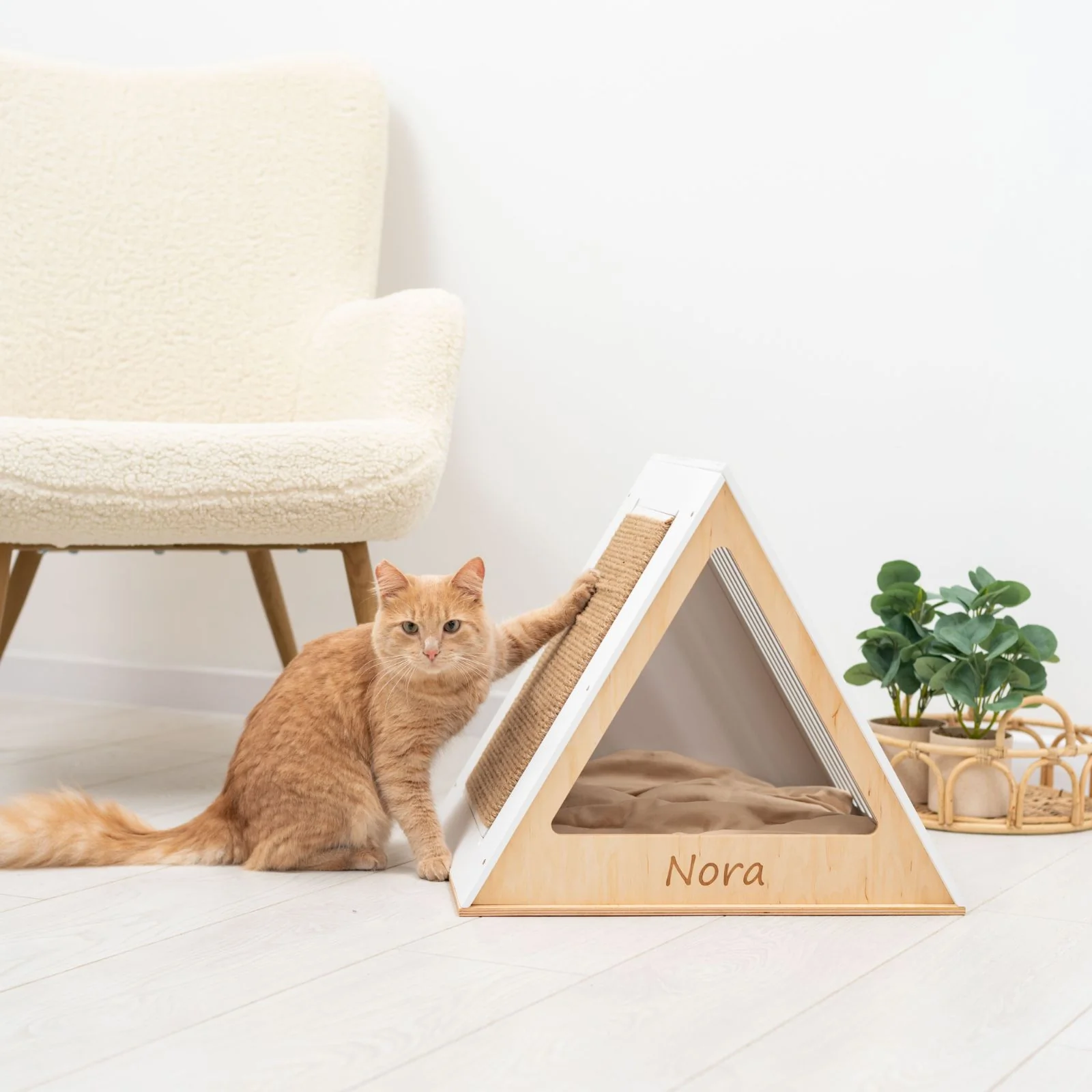 Stylish Wooden Cat Houses - White - Image 3