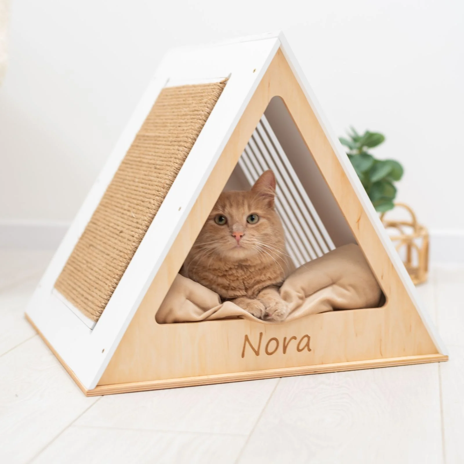 Stylish Wooden Cat Houses - White - Image 4