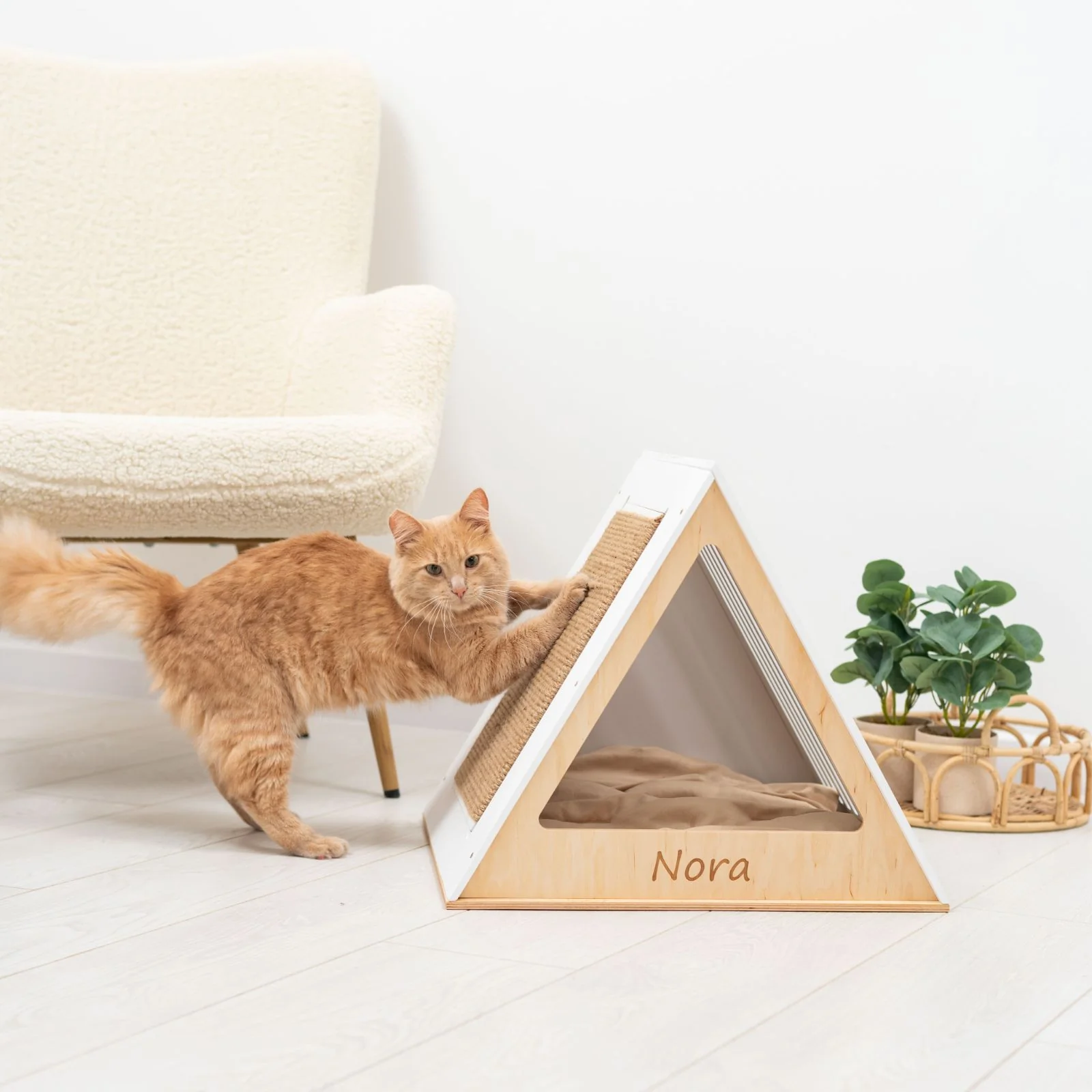 Stylish Wooden Cat Houses - White - Image 5