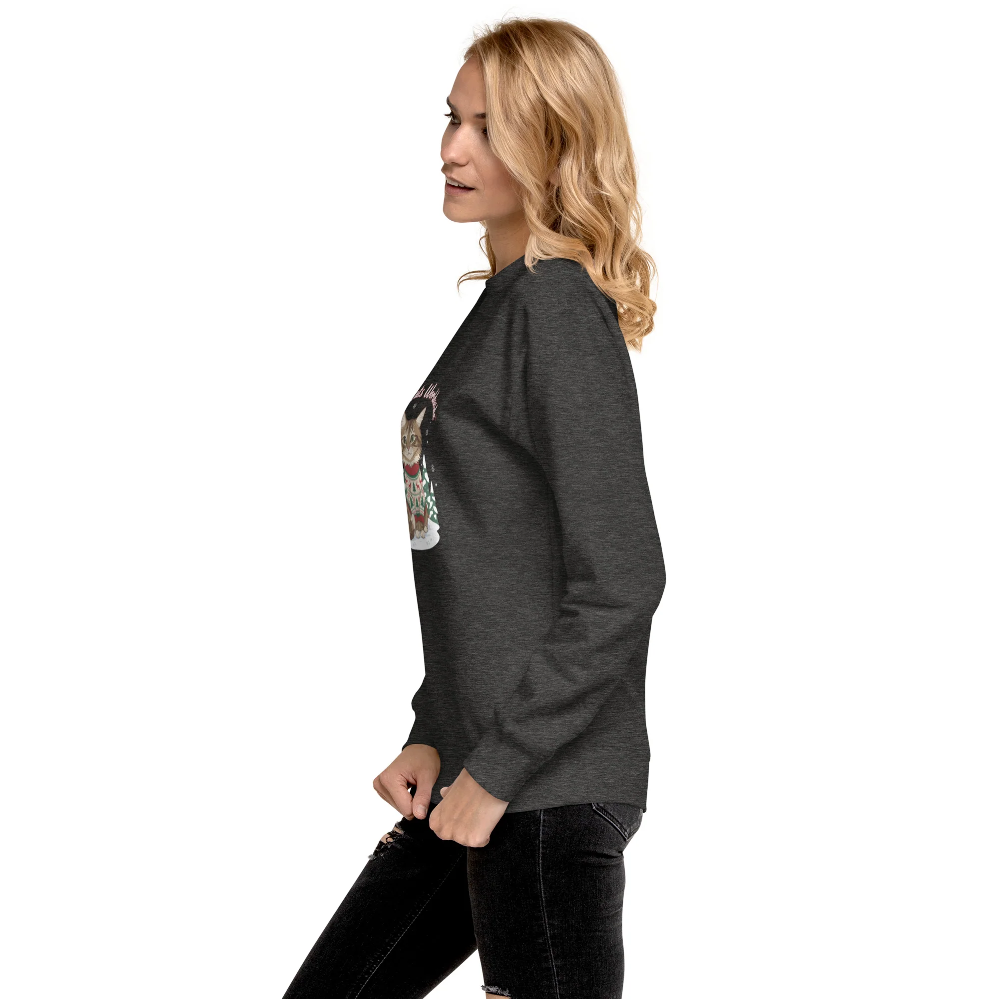 Sweater Weather Tabby: Brown Cat Winter Vibes Sweatshirt - Image 12