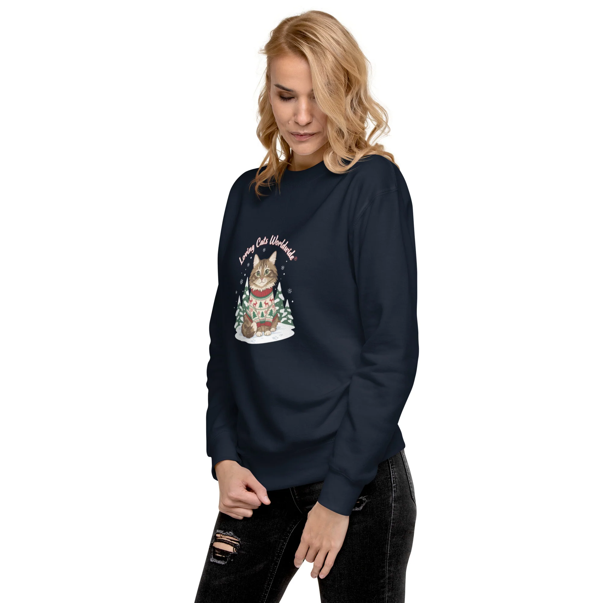 Sweater Weather Tabby: Brown Cat Winter Vibes Sweatshirt - Image 17