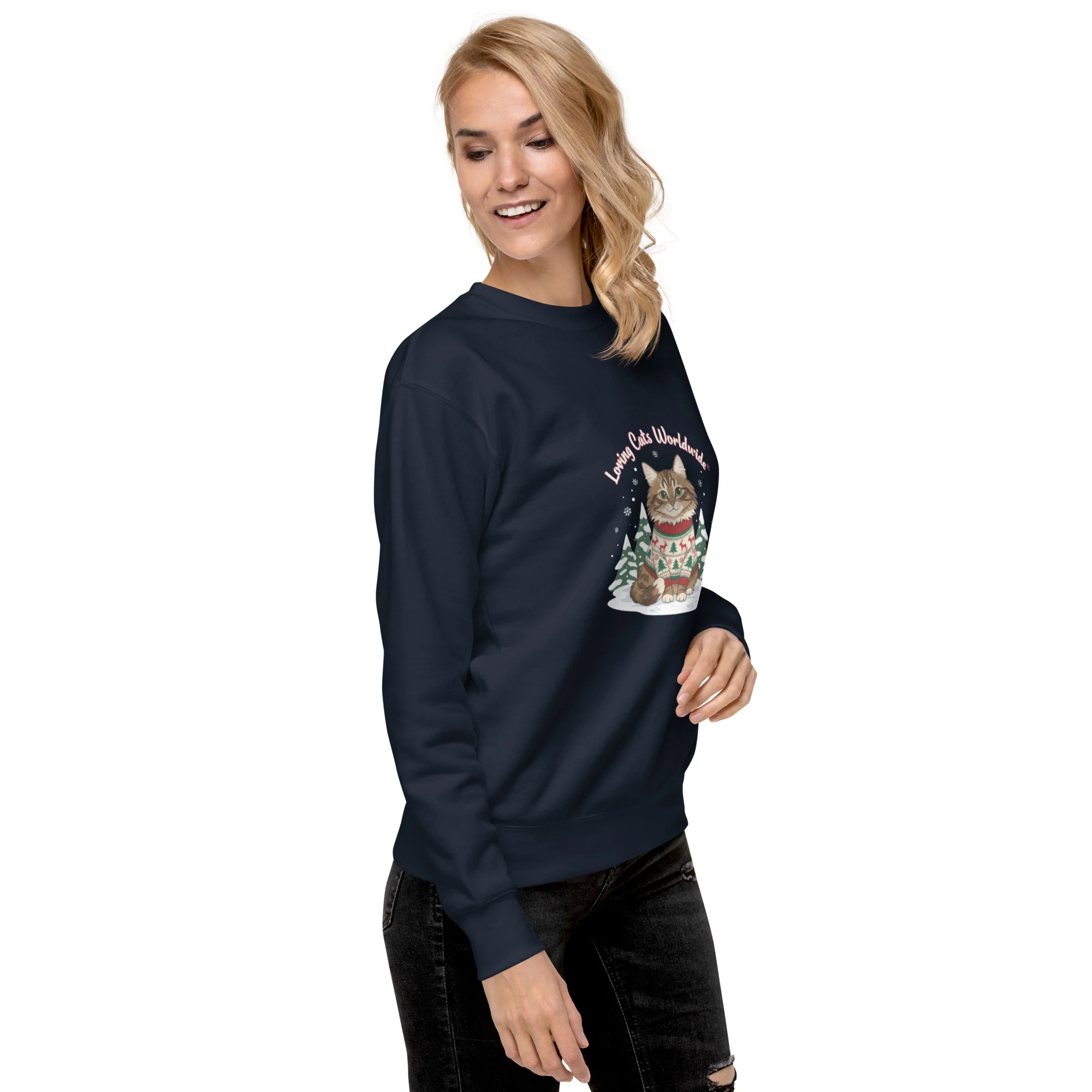 Sweater Weather Tabby: Brown Cat Winter Vibes Sweatshirt - Image 18