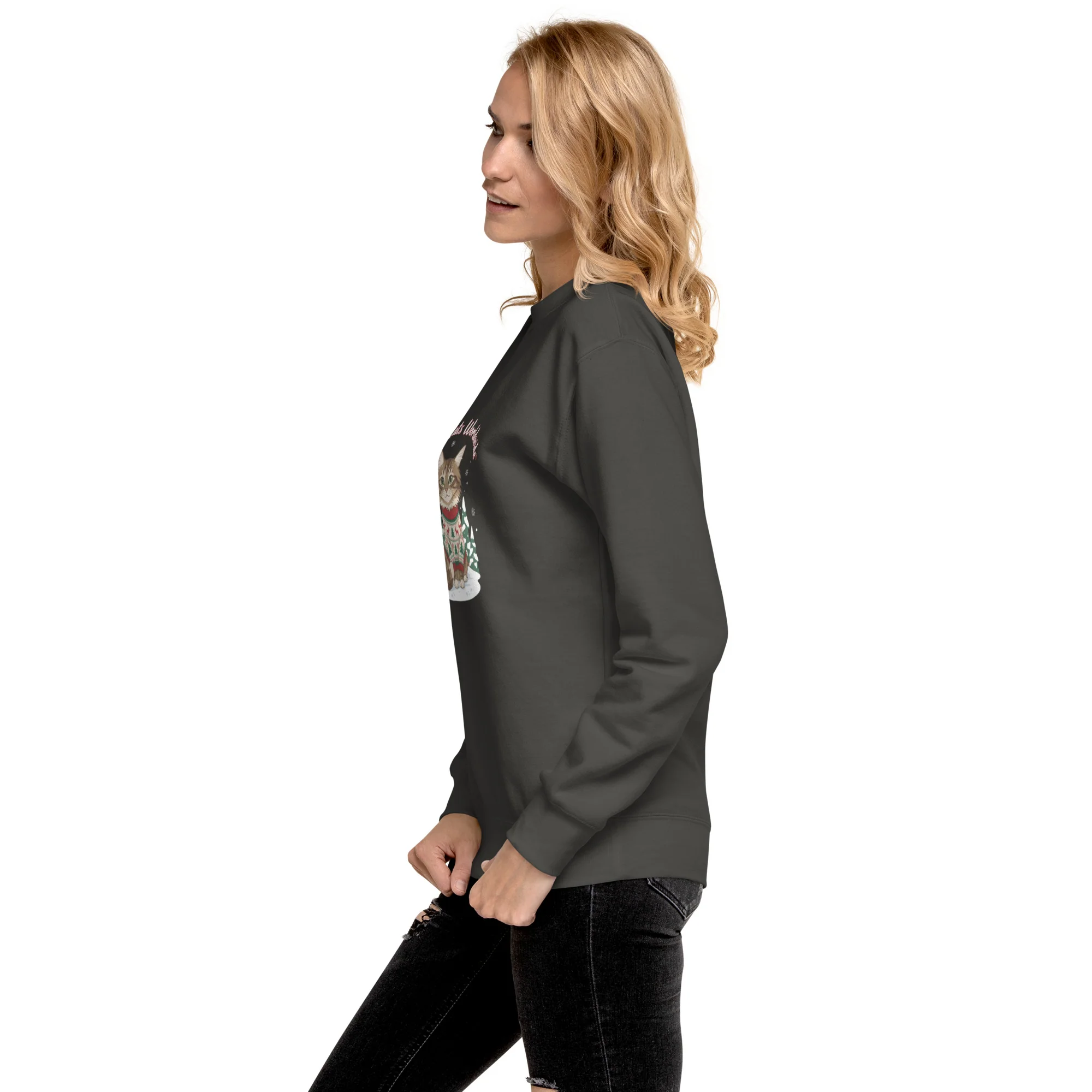 Sweater Weather Tabby: Brown Cat Winter Vibes Sweatshirt - Image 24