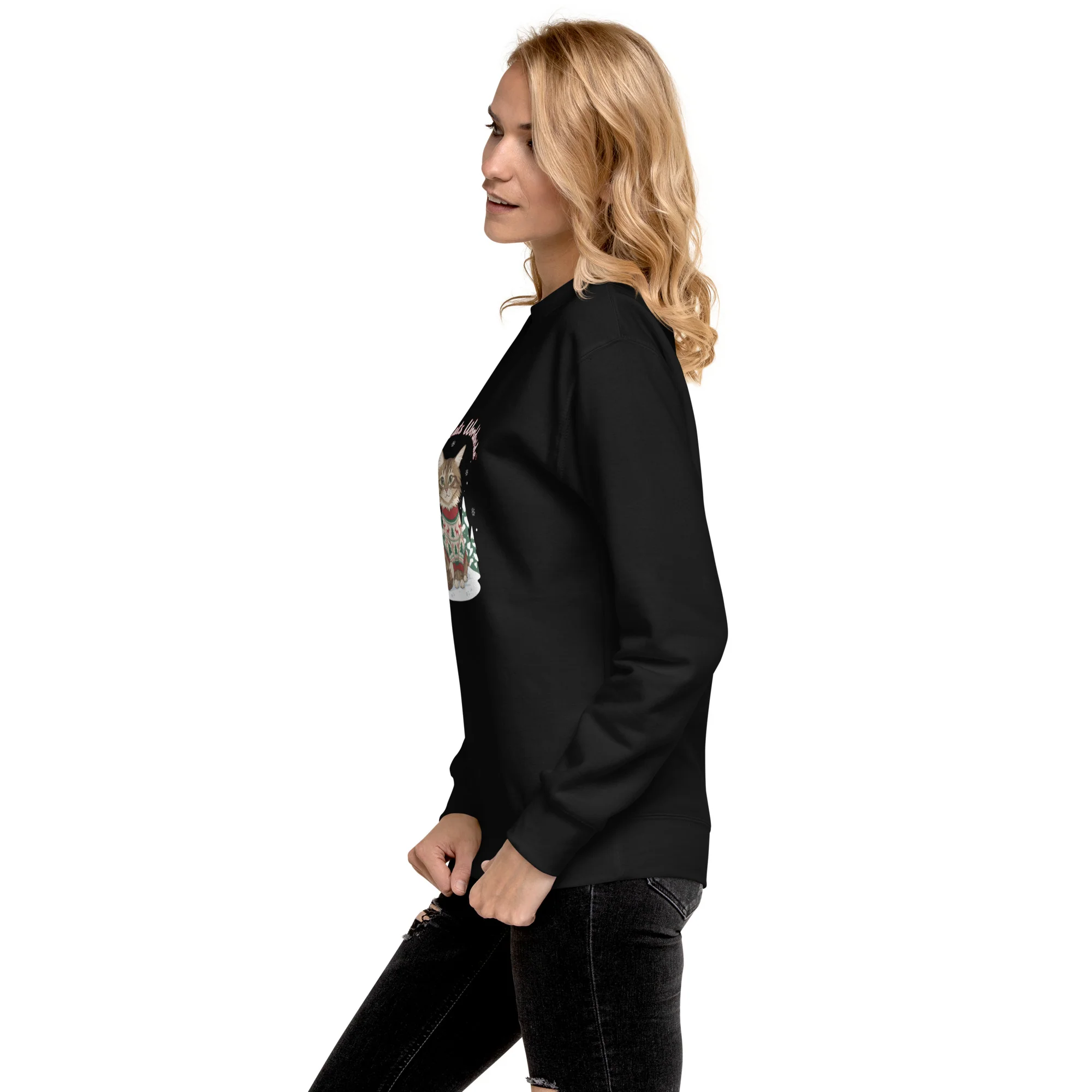 Sweater Weather Tabby: Brown Cat Winter Vibes Sweatshirt - Image 5