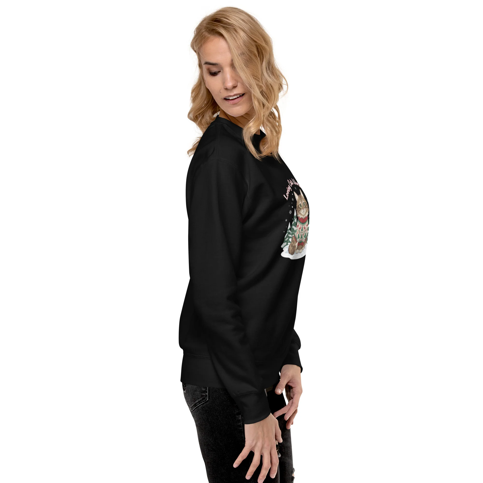 Sweater Weather Tabby: Brown Cat Winter Vibes Sweatshirt - Image 6