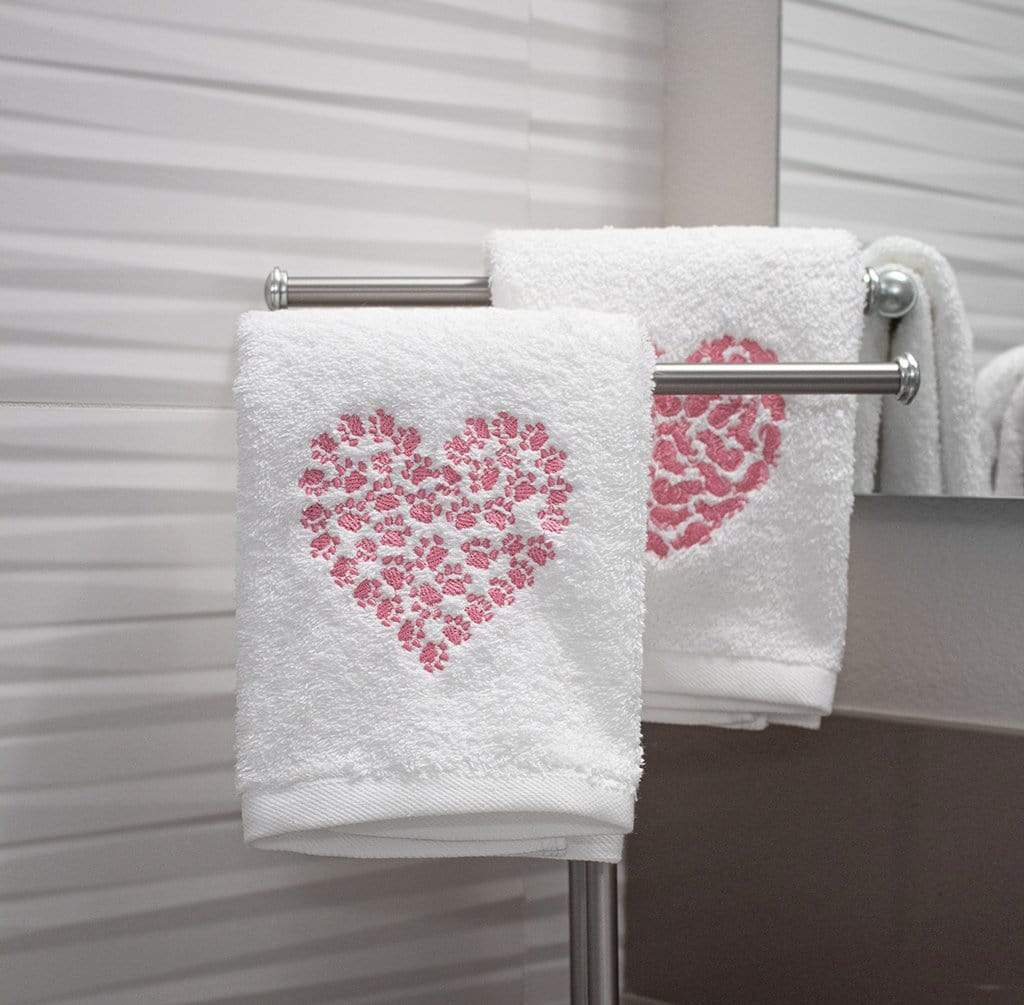 Sweet Heart Cat Hand Towels - Image 3