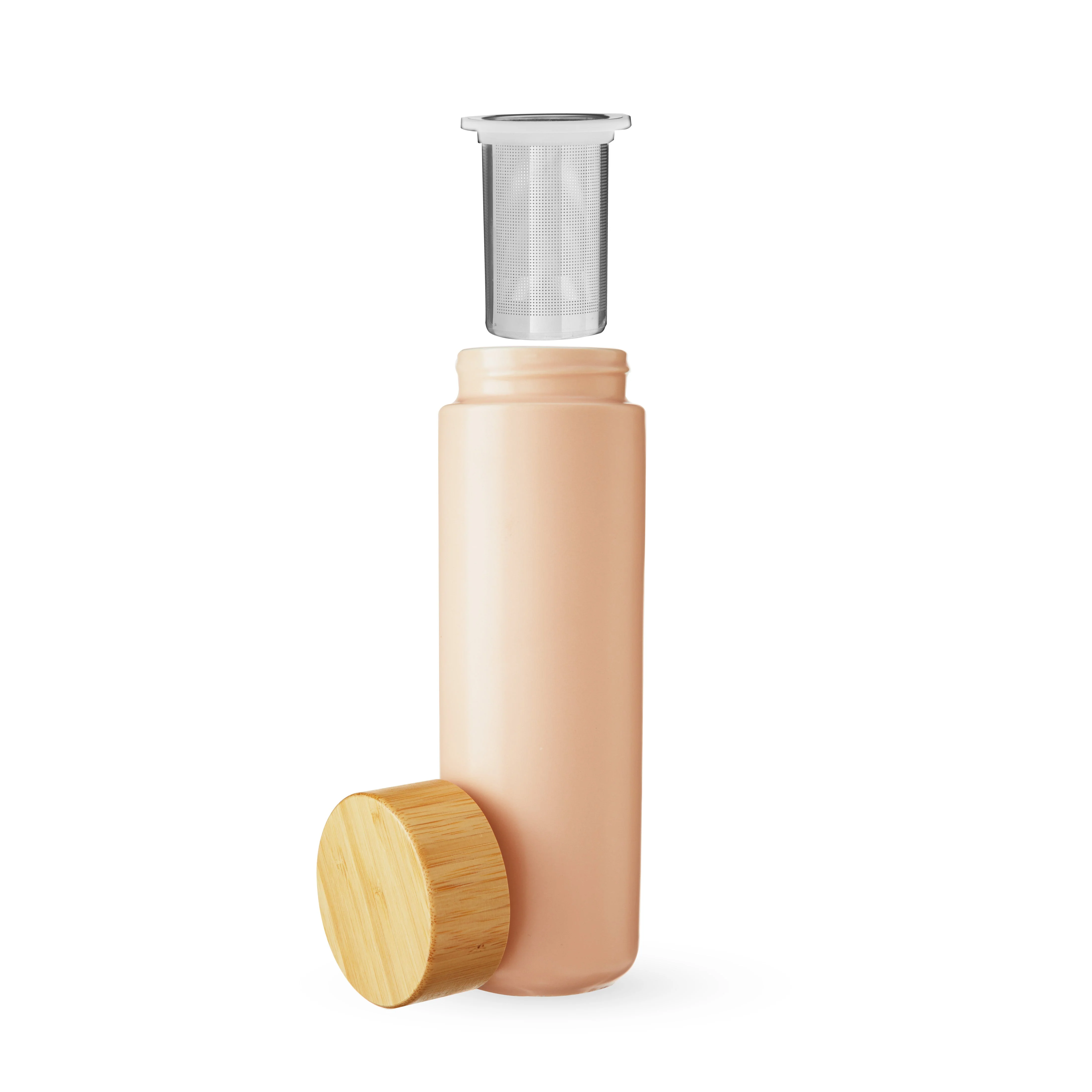 Tatyana Ceramic To-Go Infuser Mug in Coral - Image 4