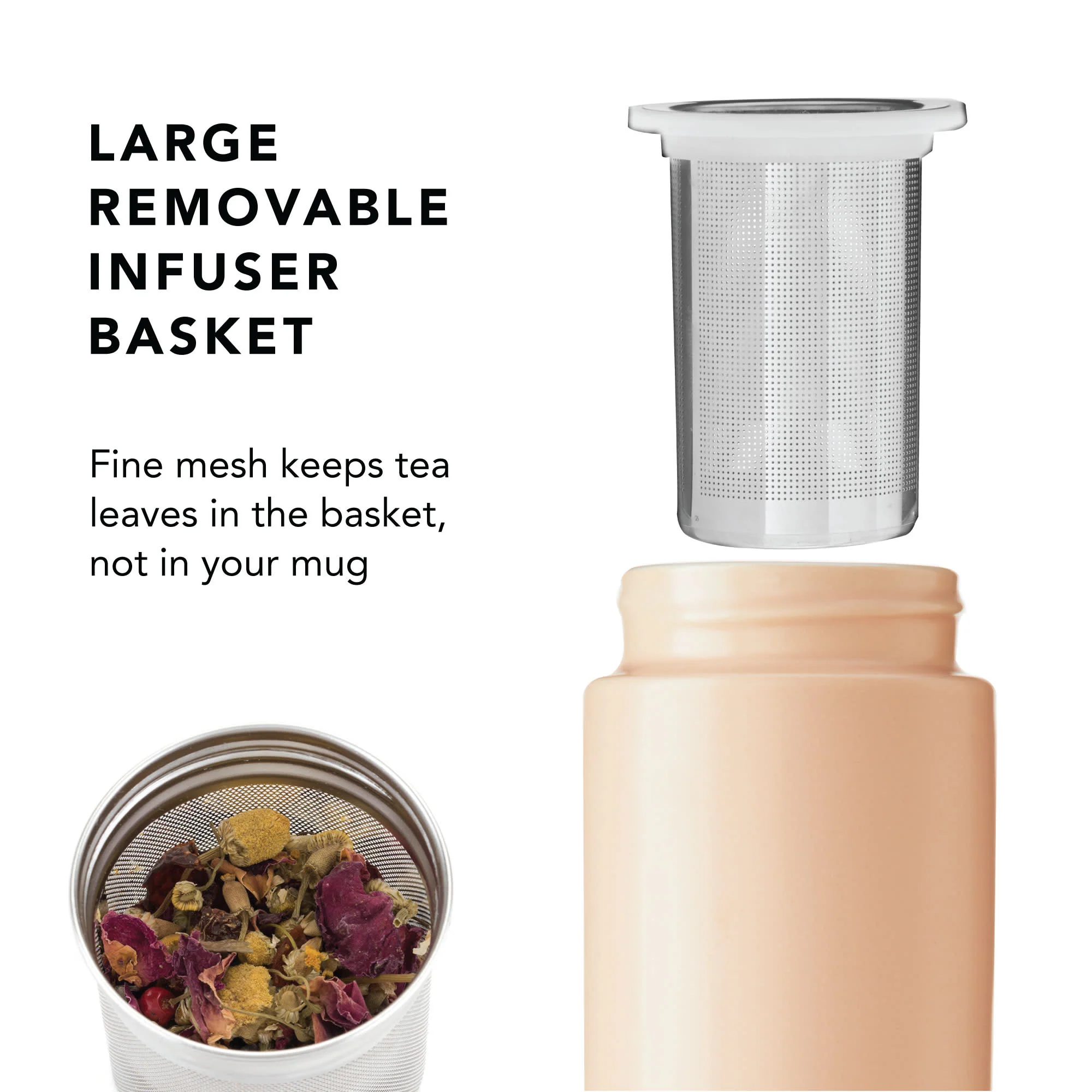 Tatyana Ceramic To-Go Infuser Mug in Coral - Image 5