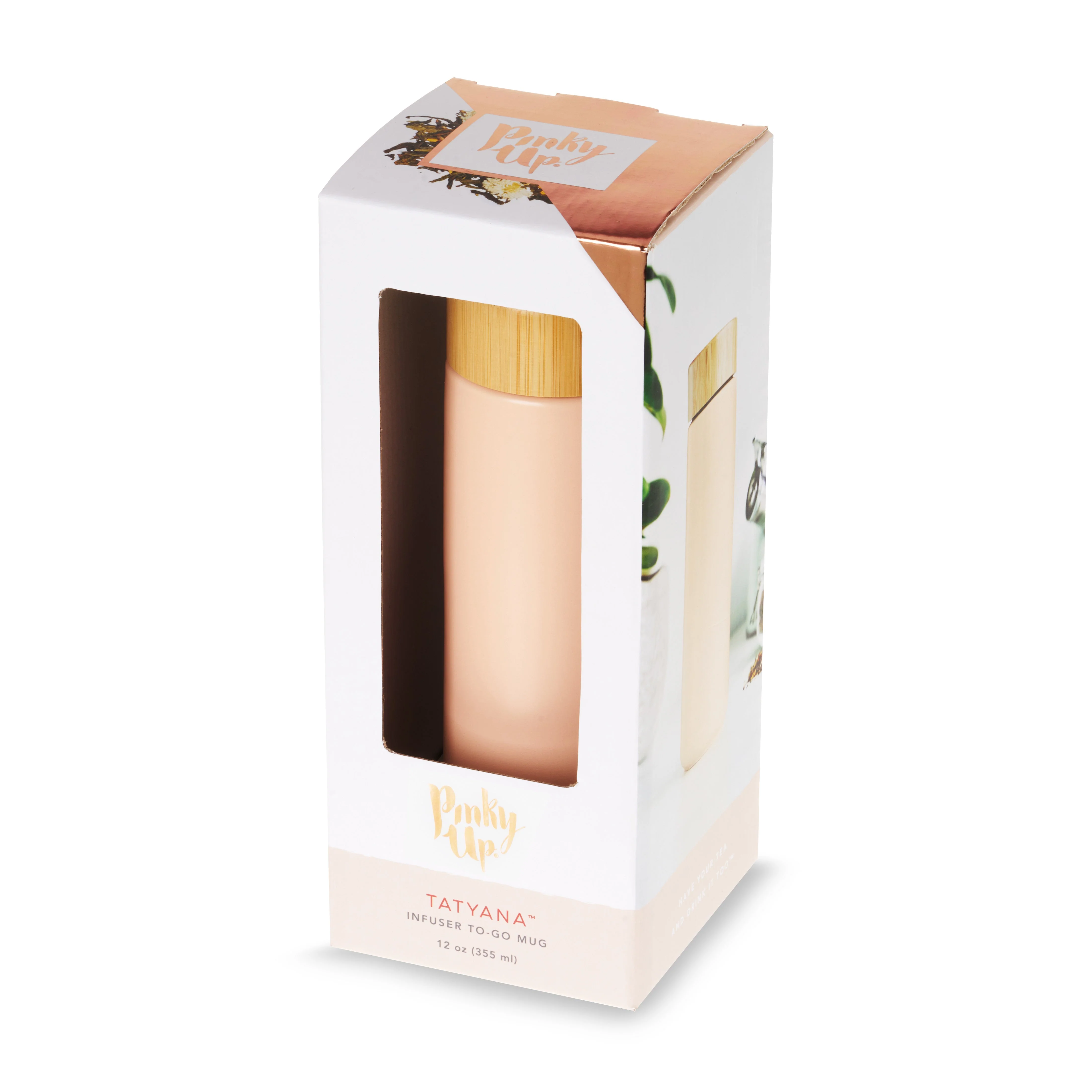 Tatyana Ceramic To-Go Infuser Mug in Coral - Image 8