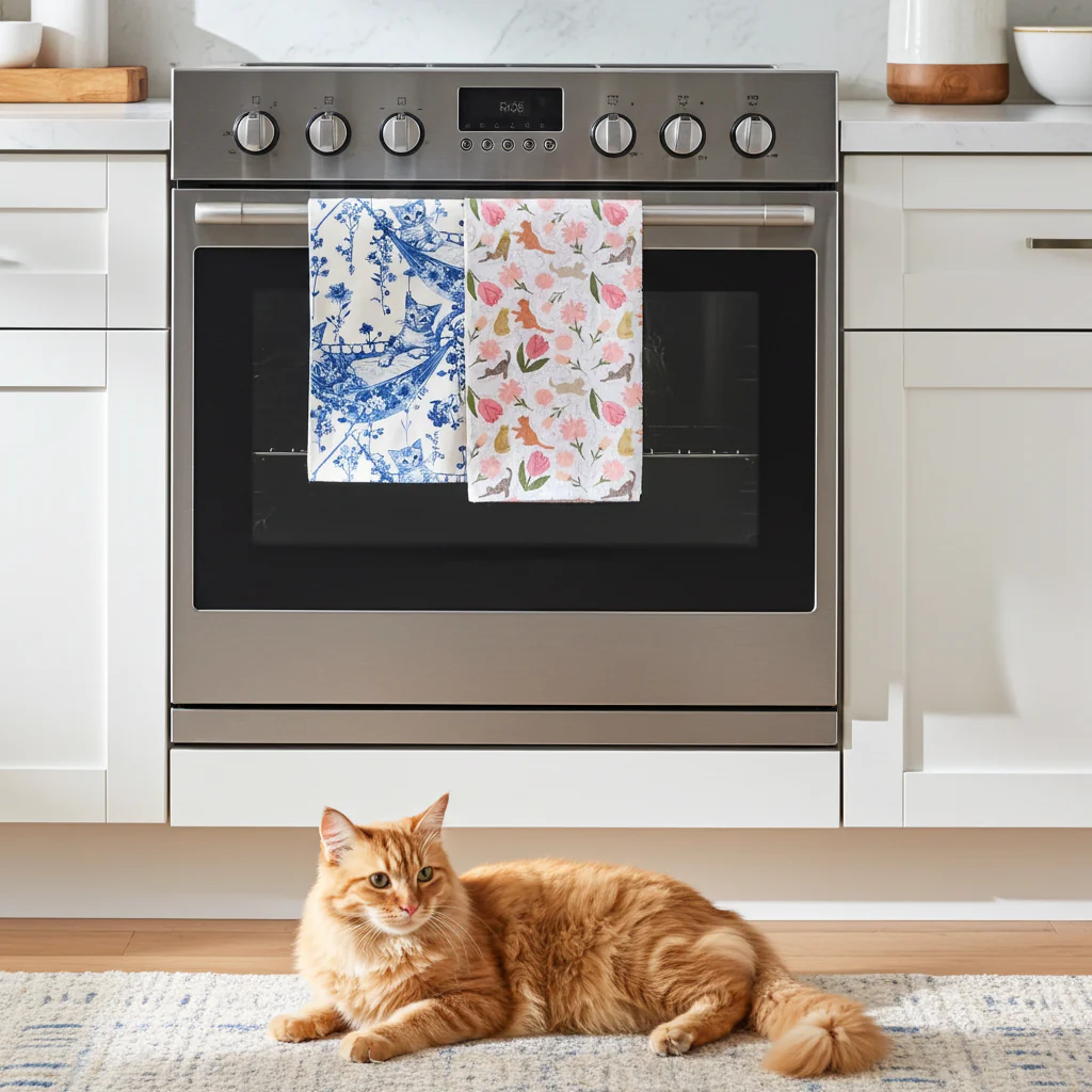 Tea Towels with Cat Designs